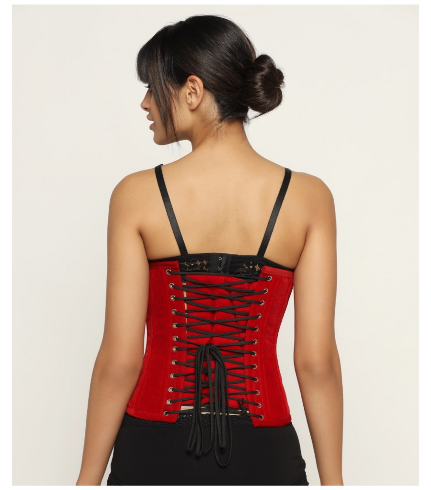 Velvet waist reducing underbust corset
