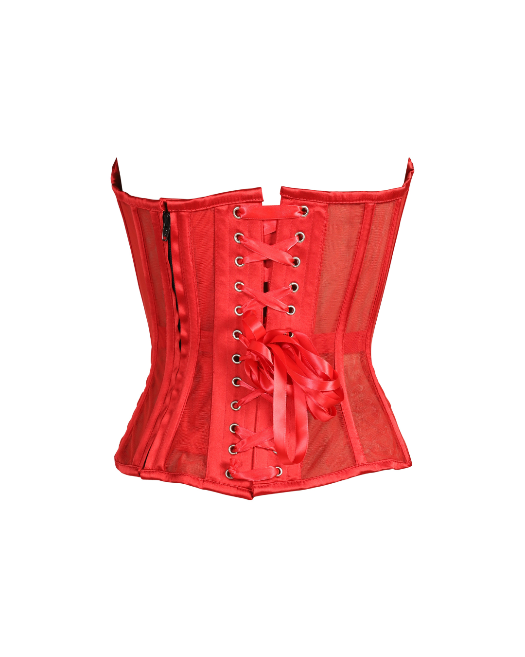 Red Mesh Overbust Corset Easto Garments