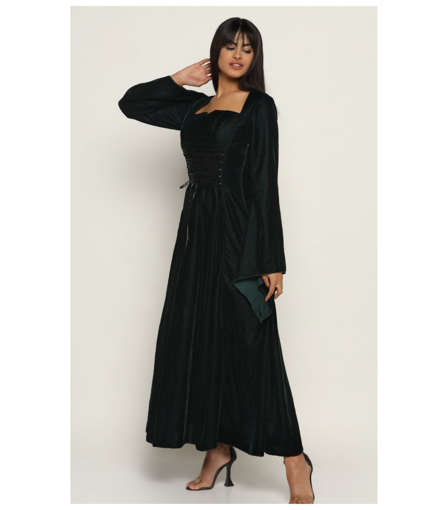 Maleficent Velvet Front Cross Lacing Ladies Dress