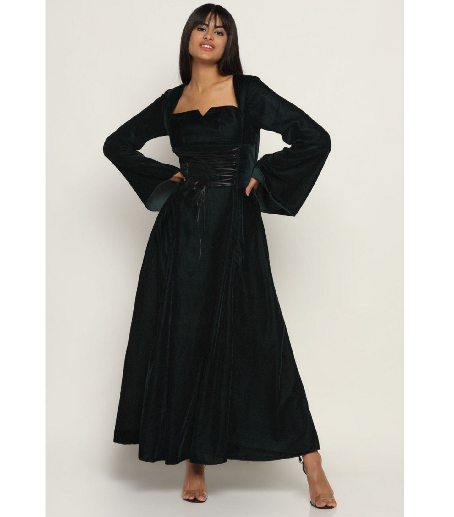 Maleficent Velvet Front Cross Lacing Ladies Dress