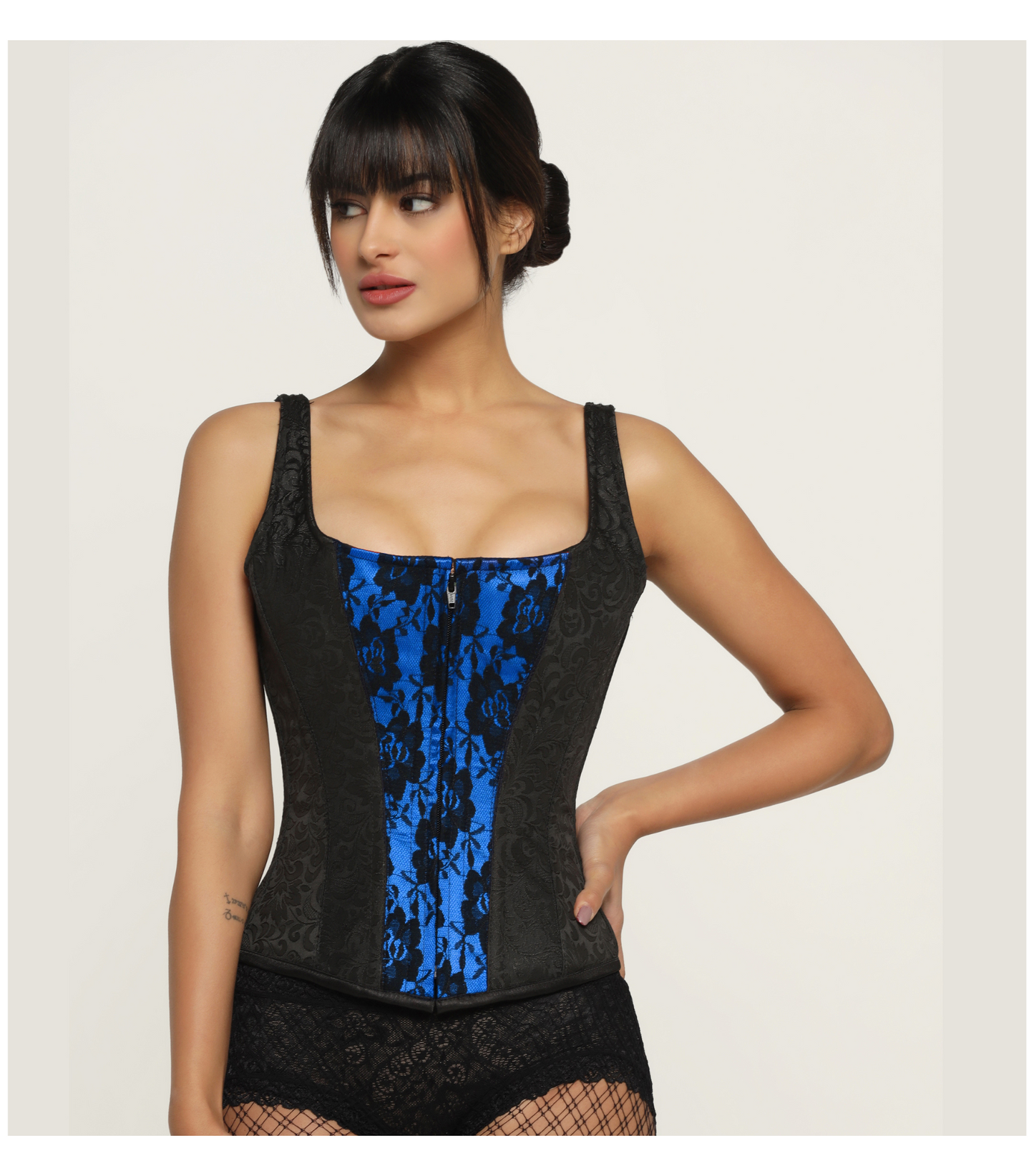 Black waist reducing overbust Corsets