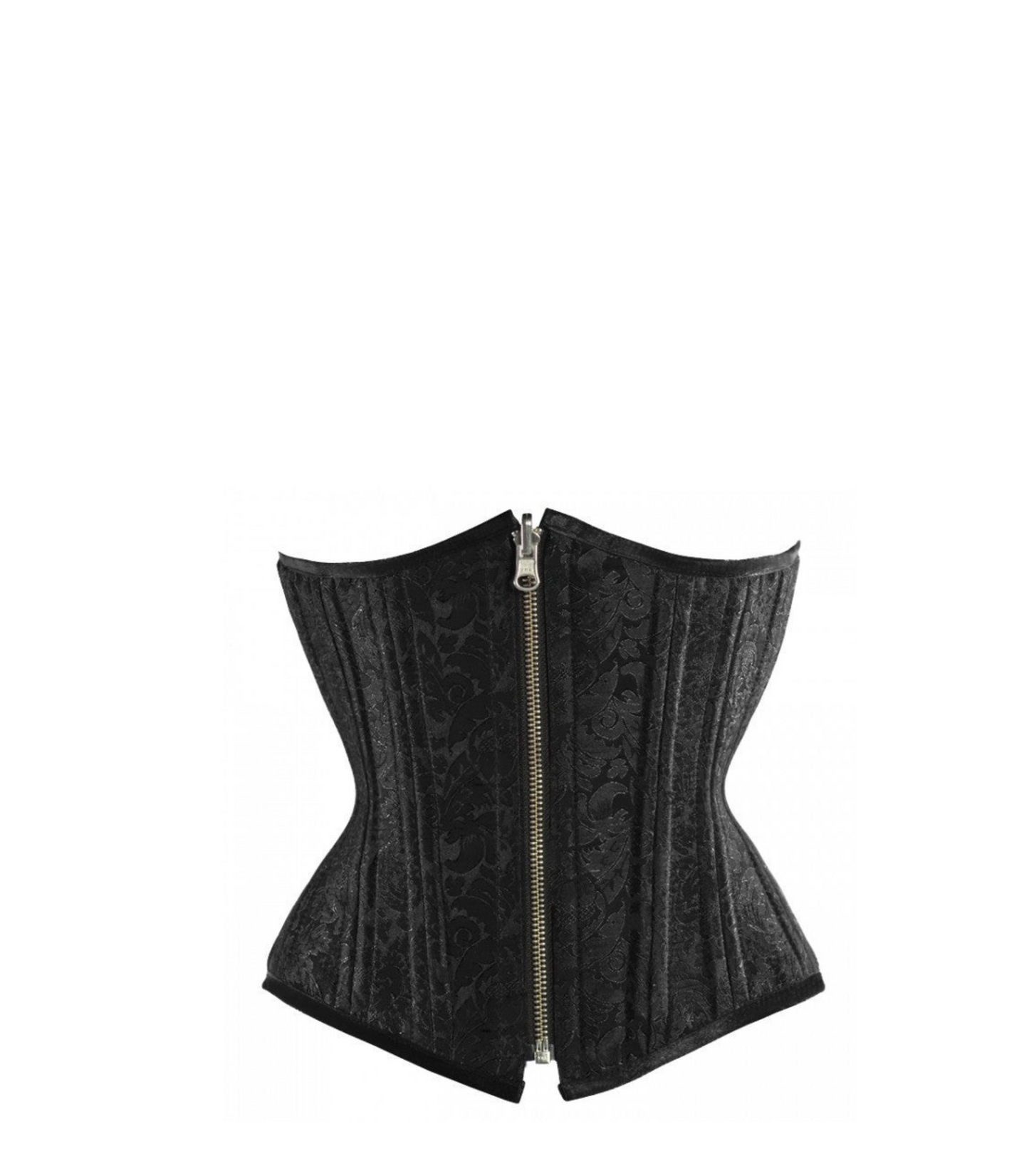 Silver/Black Brocade Authentic Steel Boned Reversible Waist Training Underbust Corset