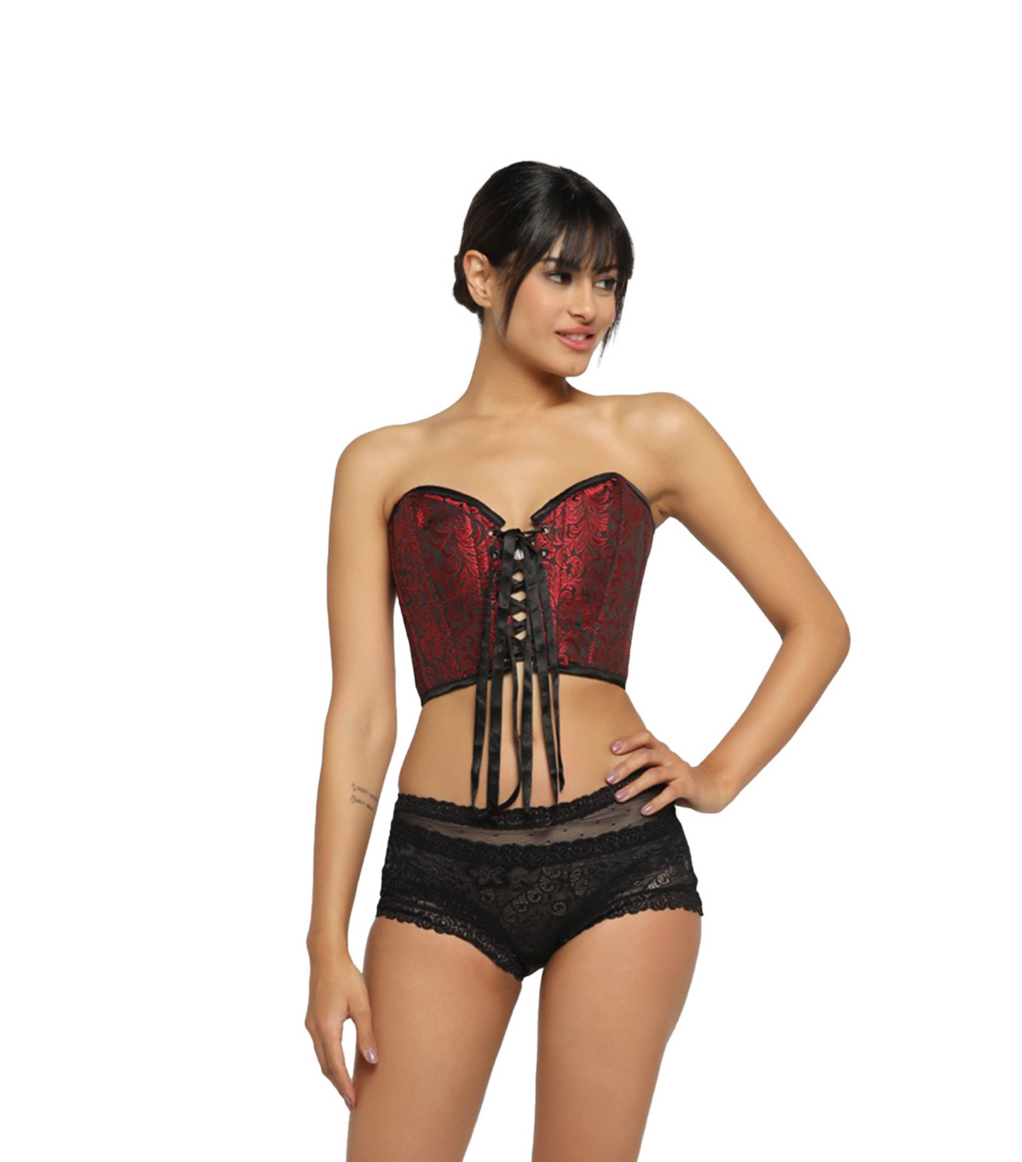 Black Red Corset Top
