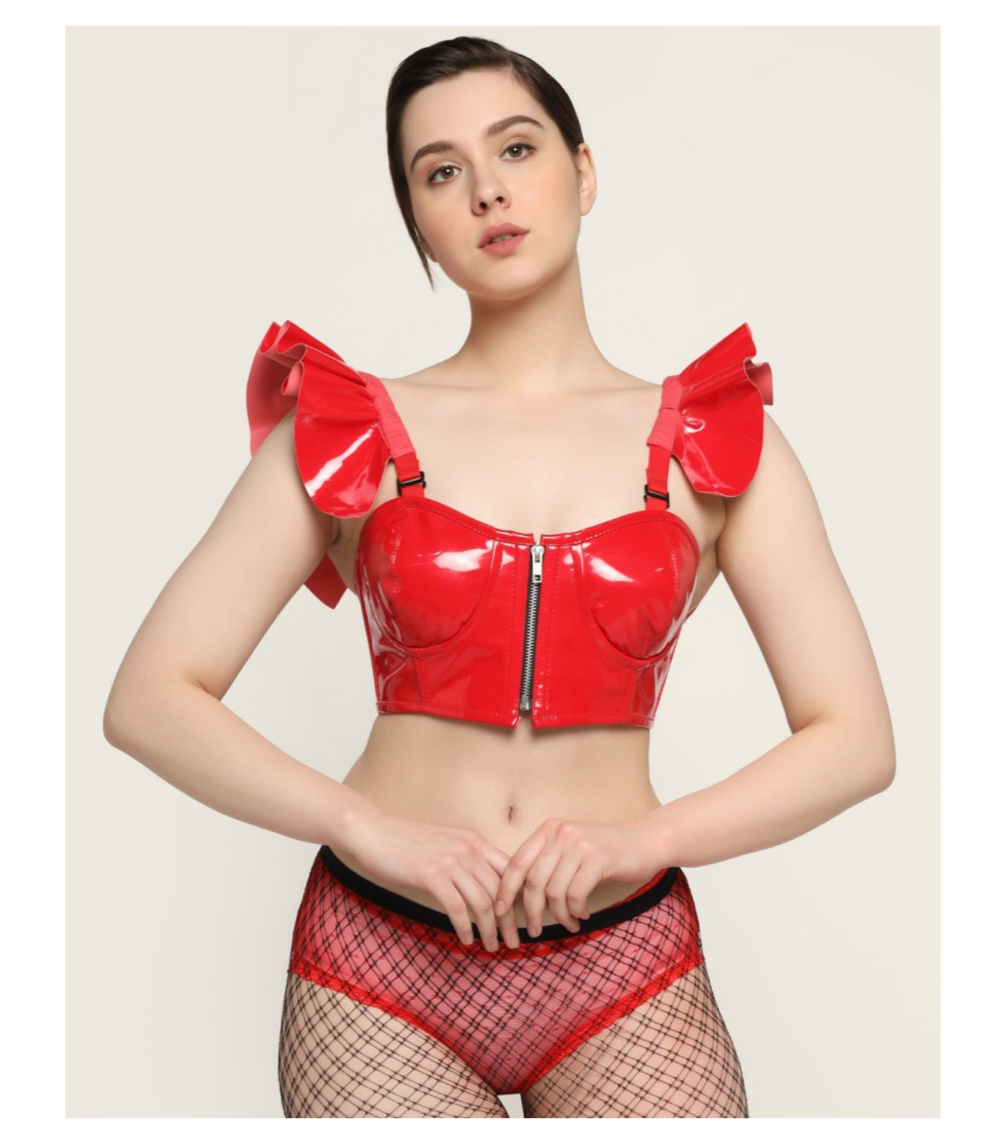 Red Pvc Corset Top