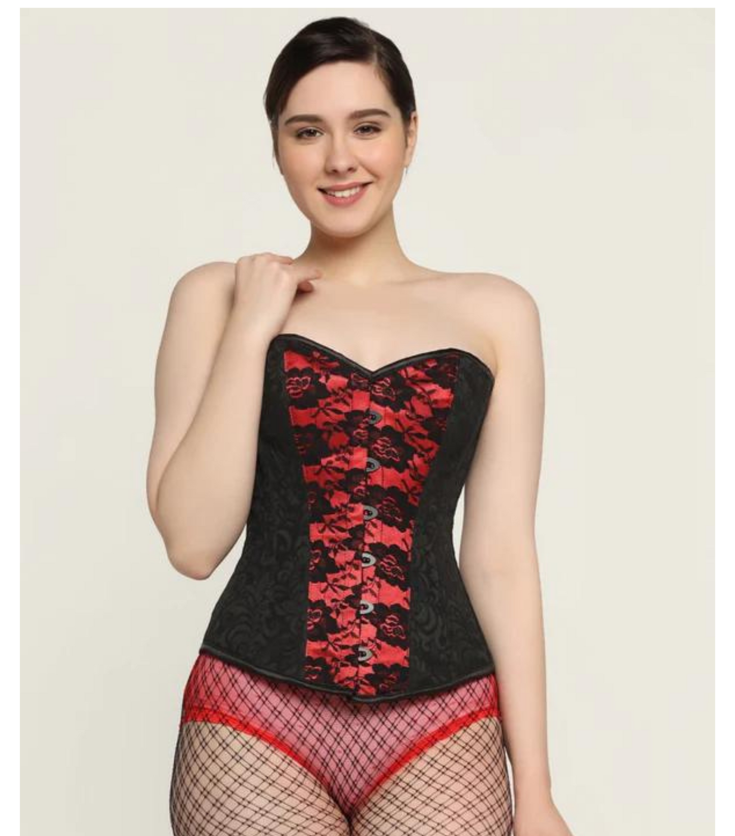 Red Black waist reducing overbust Corsets