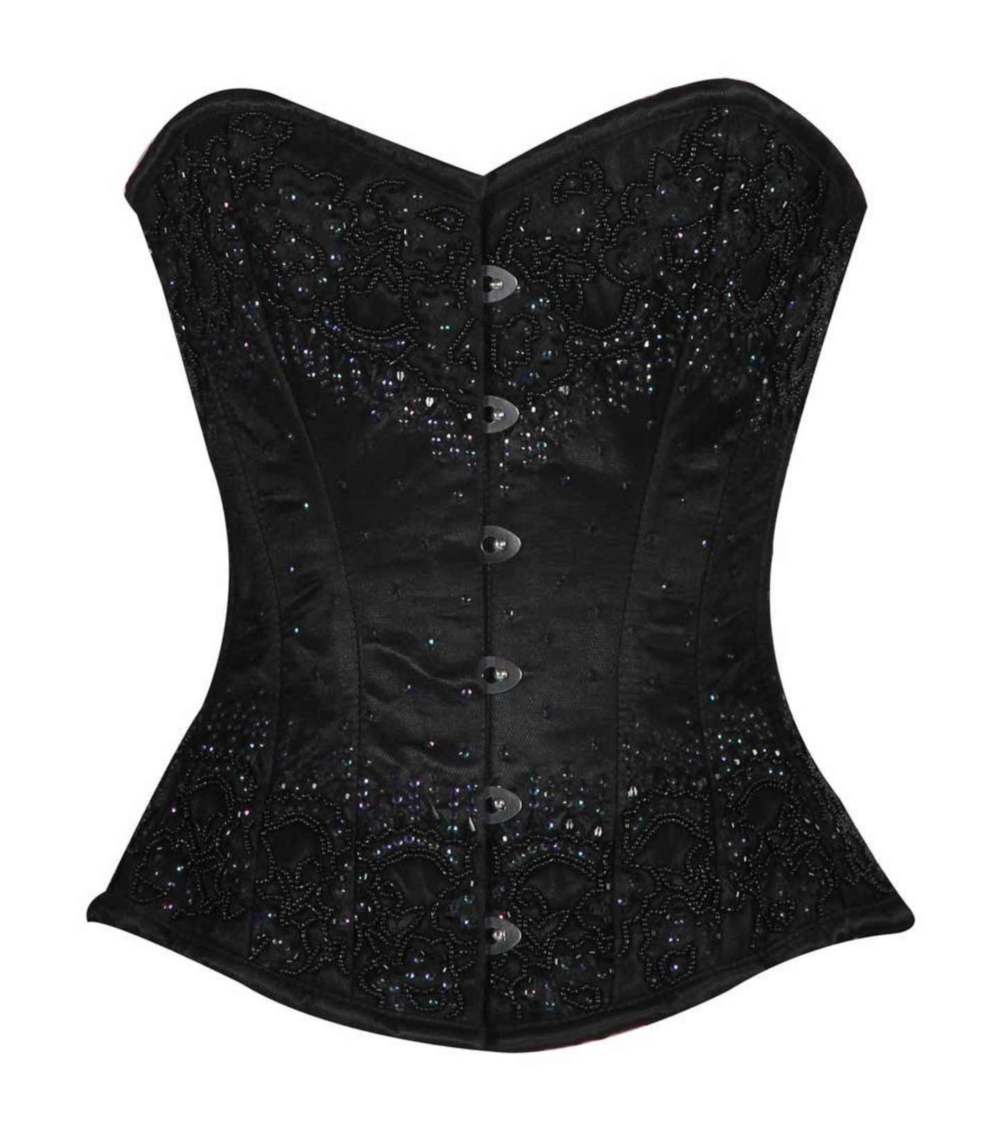 Black Embroidery Overbust corset