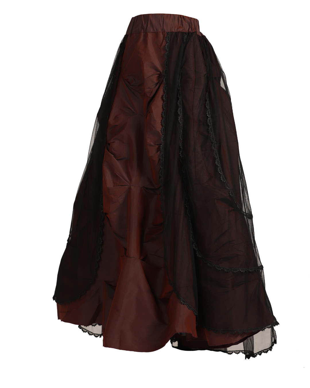 Ruched Copper Renaissance Skirt in Tafta with Cotton Lining - Wholesale (Copy) Easto Garments