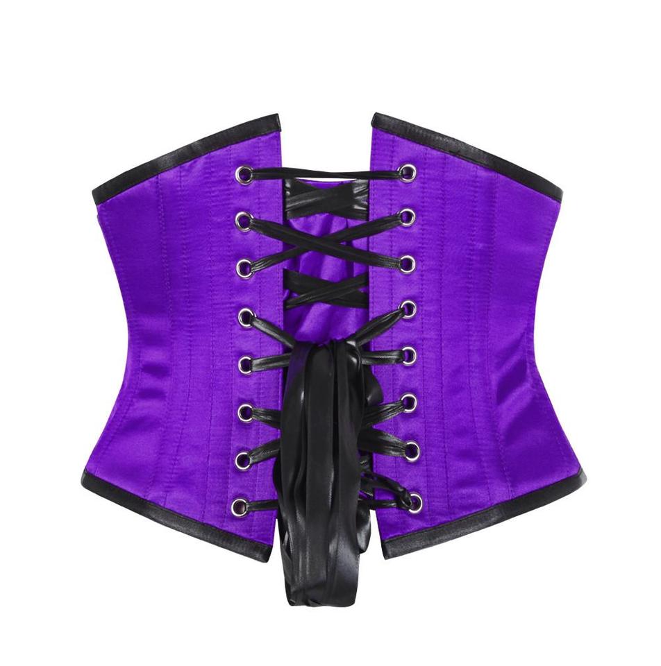 Satin Green Black Embroidered Fish Scale Waist Reducing  Underbust Corset Easto Garments