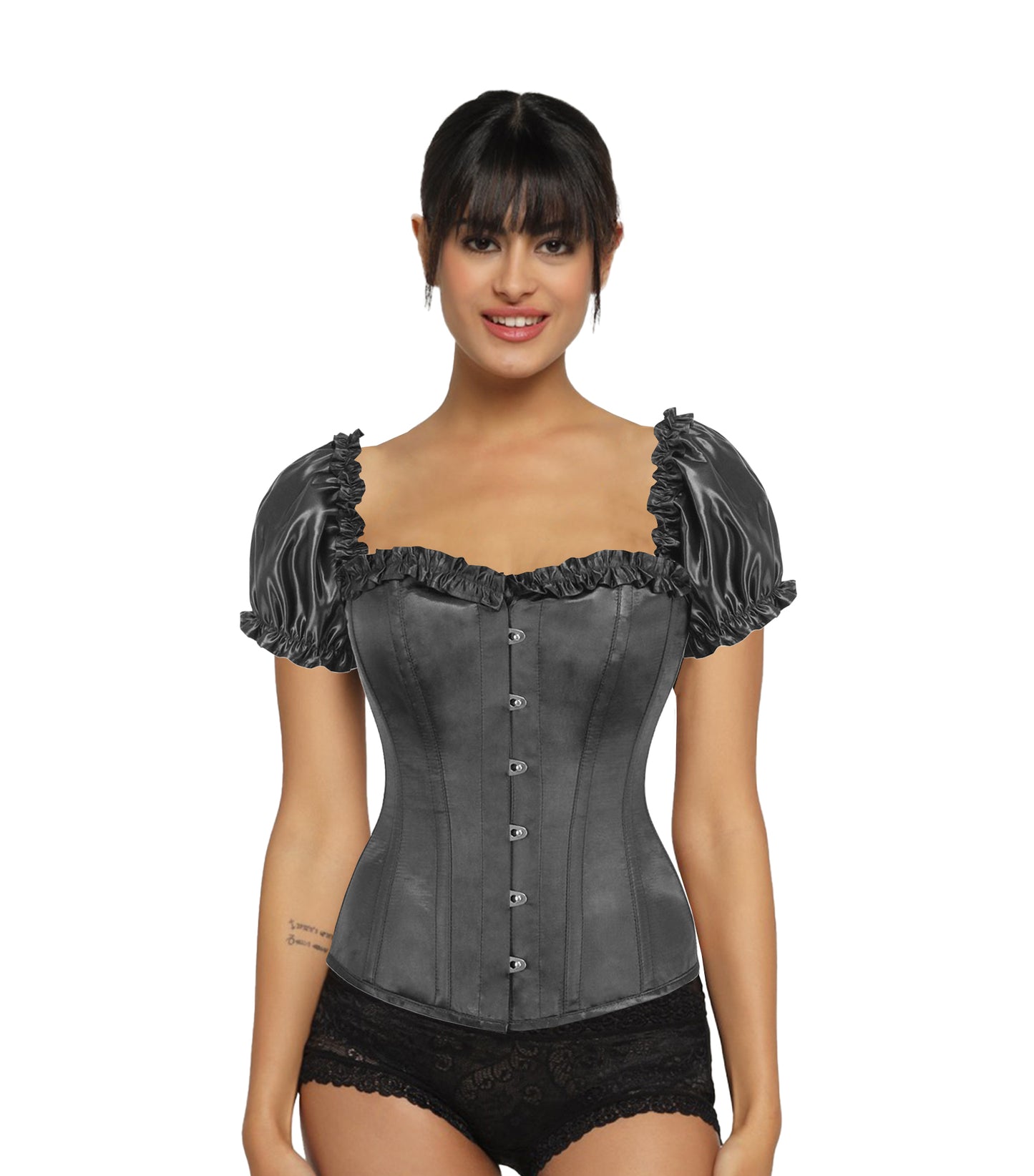 Black Satin Overbust Corset