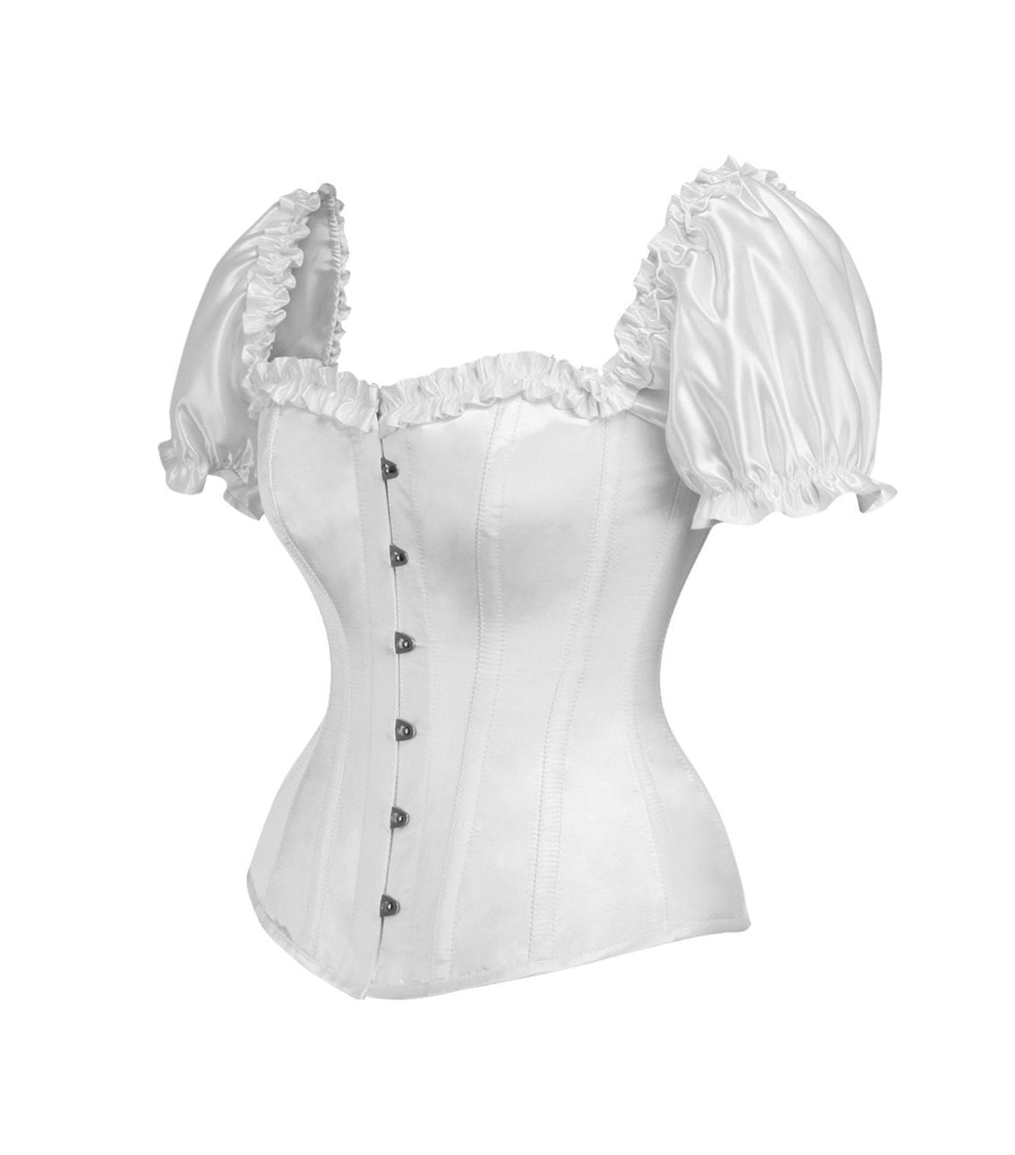 White Satin Overbust Corset