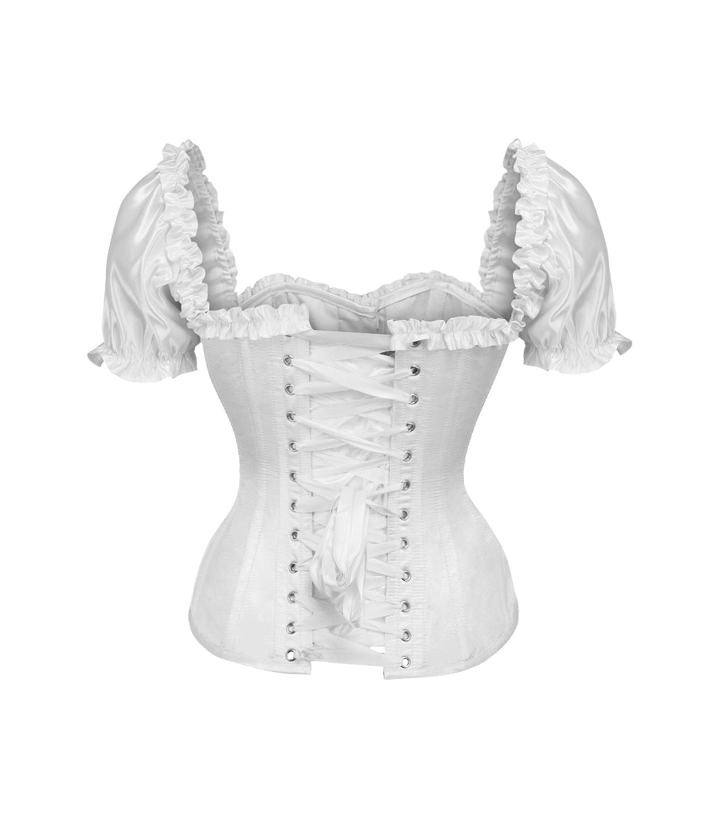 White Satin Overbust Corset