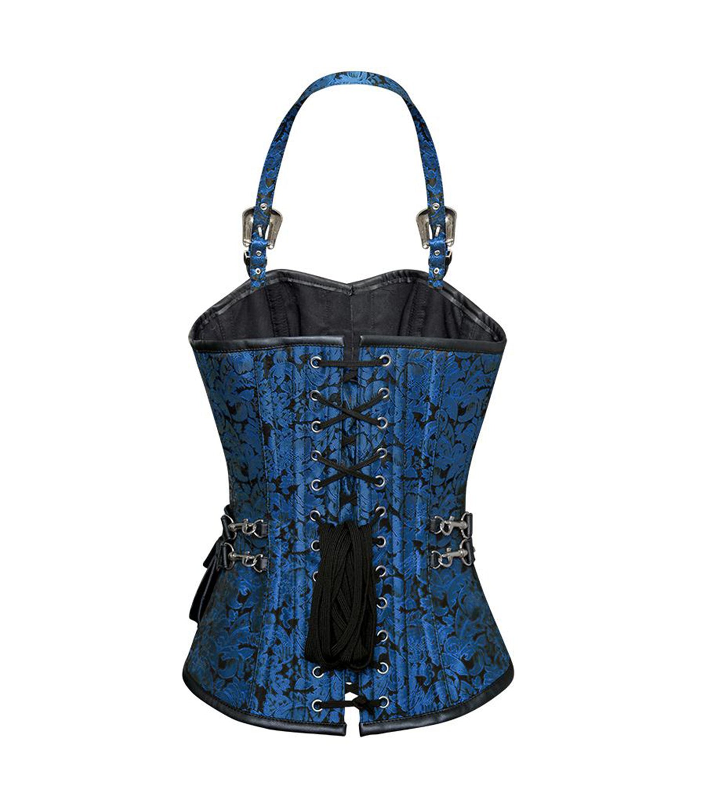 Blue brocade waist reducing ovarbust Corsets