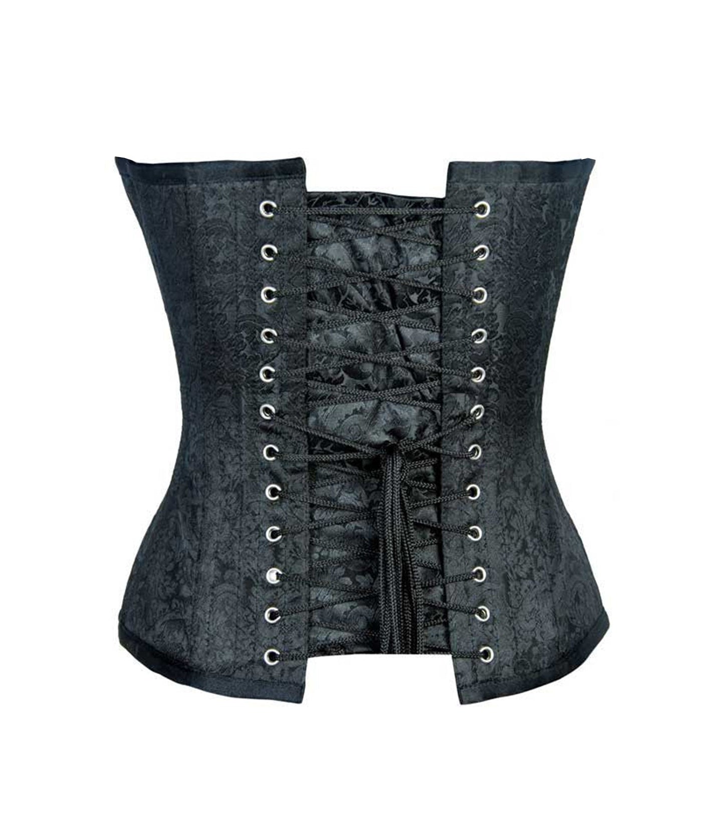 Black Brocade Authentic Overbust Corset Easto Garments