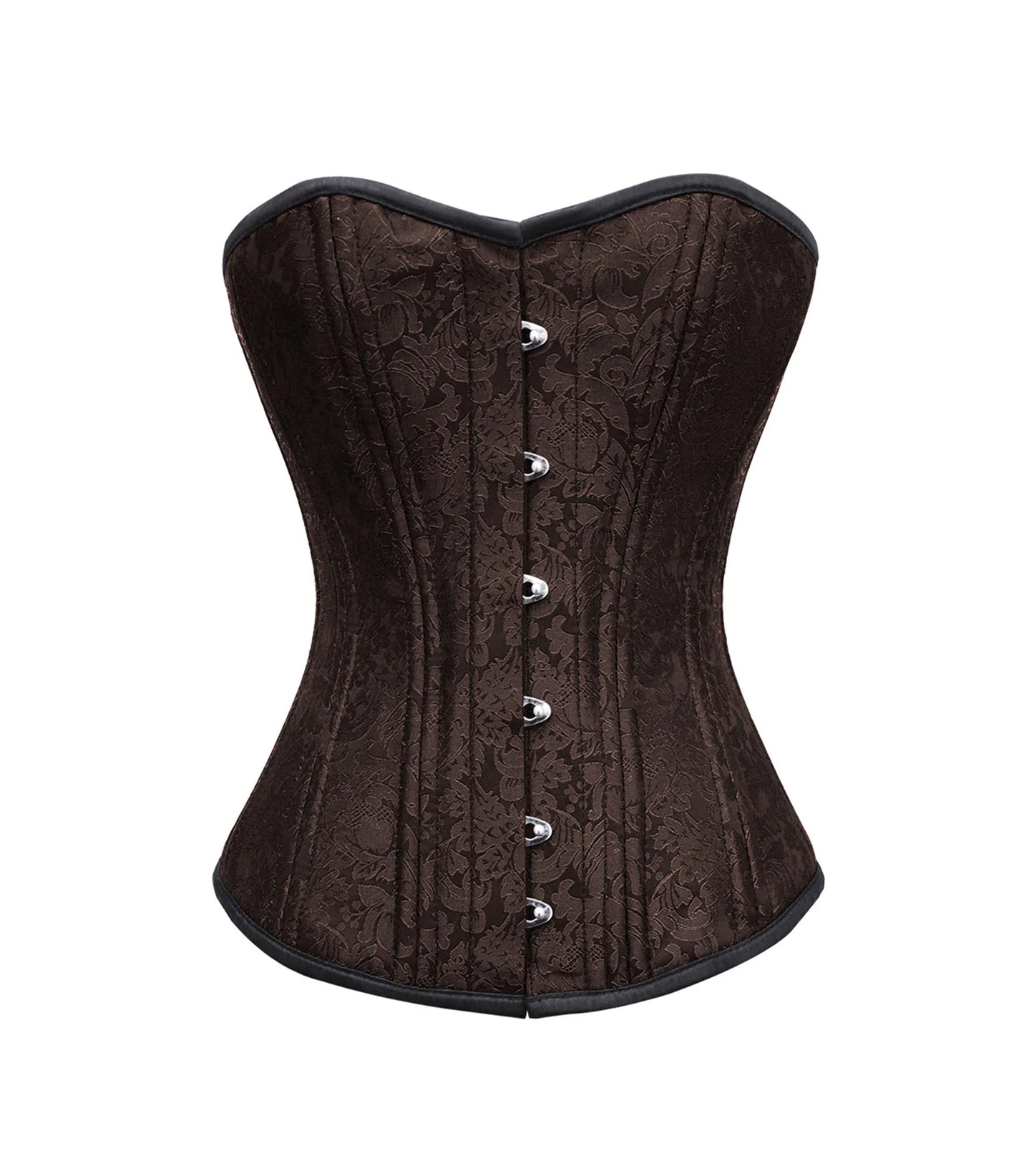 Affra Brown Brocade Waist Training Overbust Corset