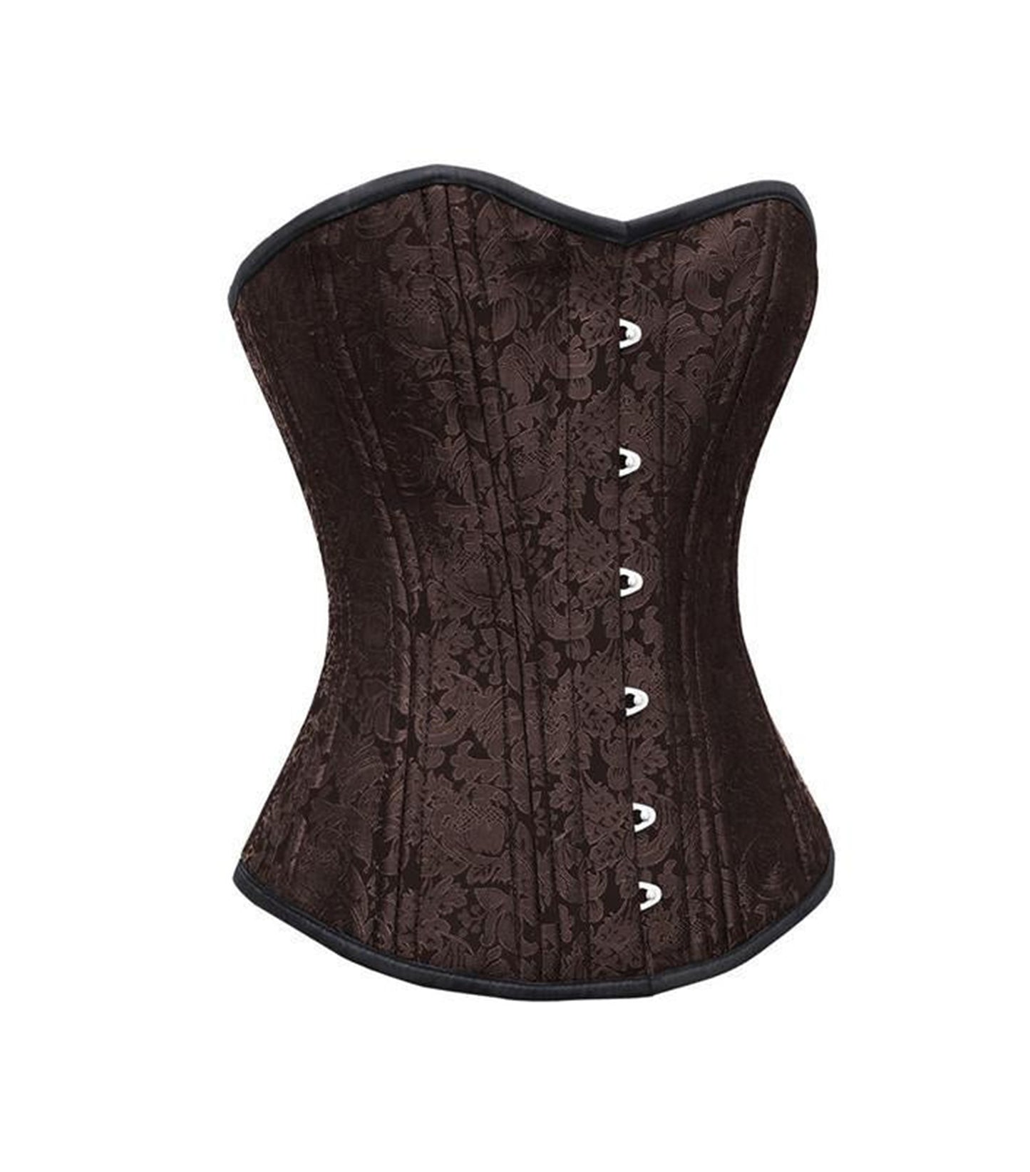 Affra Brown Brocade Waist Training Overbust Corset