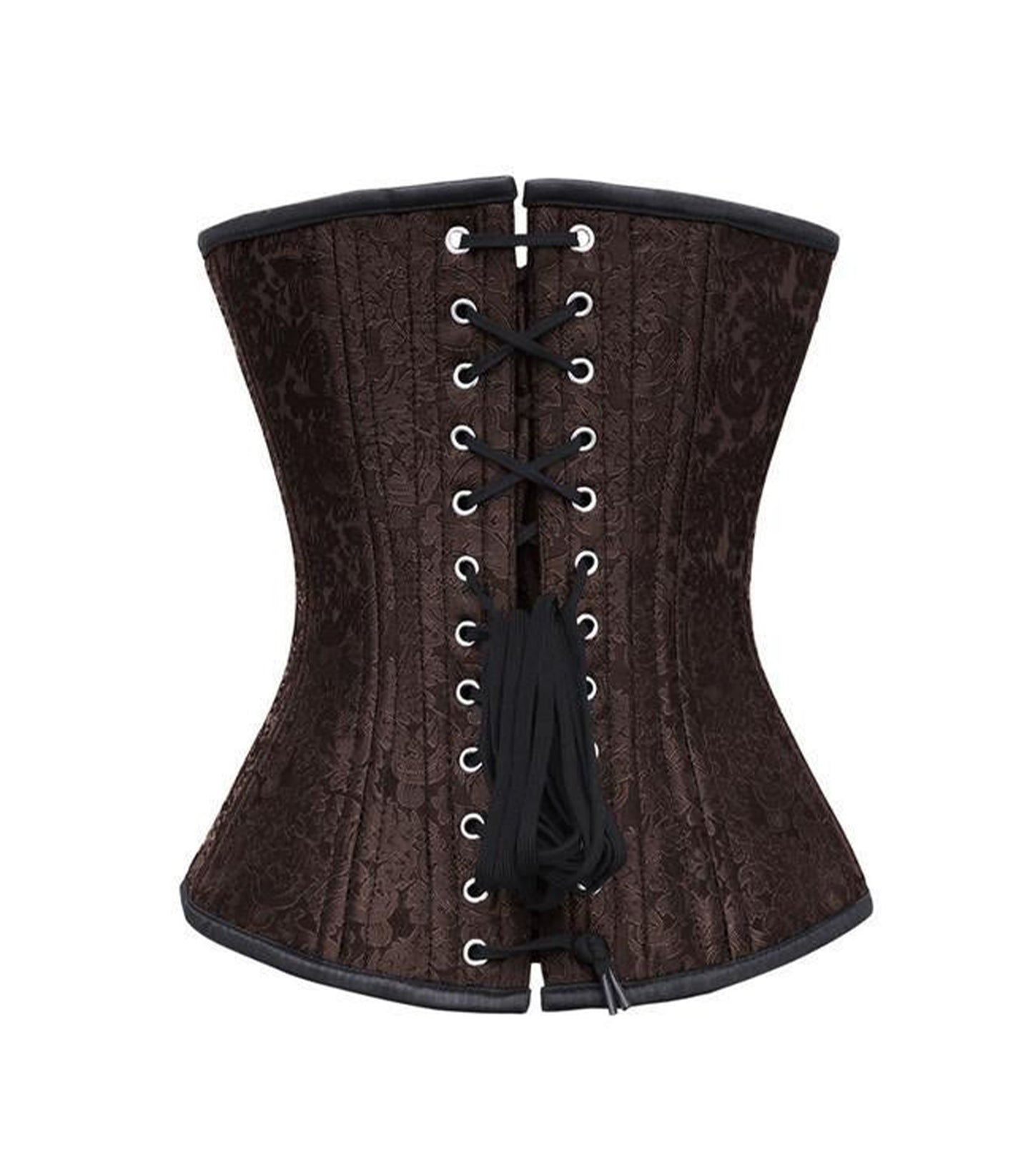 Affra Brown Brocade Waist Training Overbust Corset