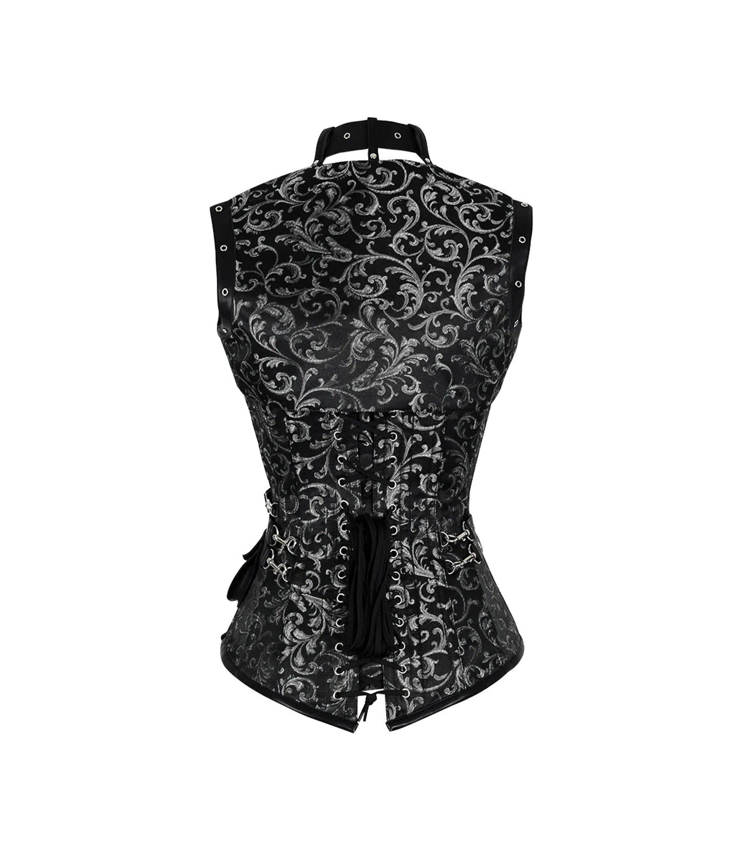 Silver Brocade Overbust Corset