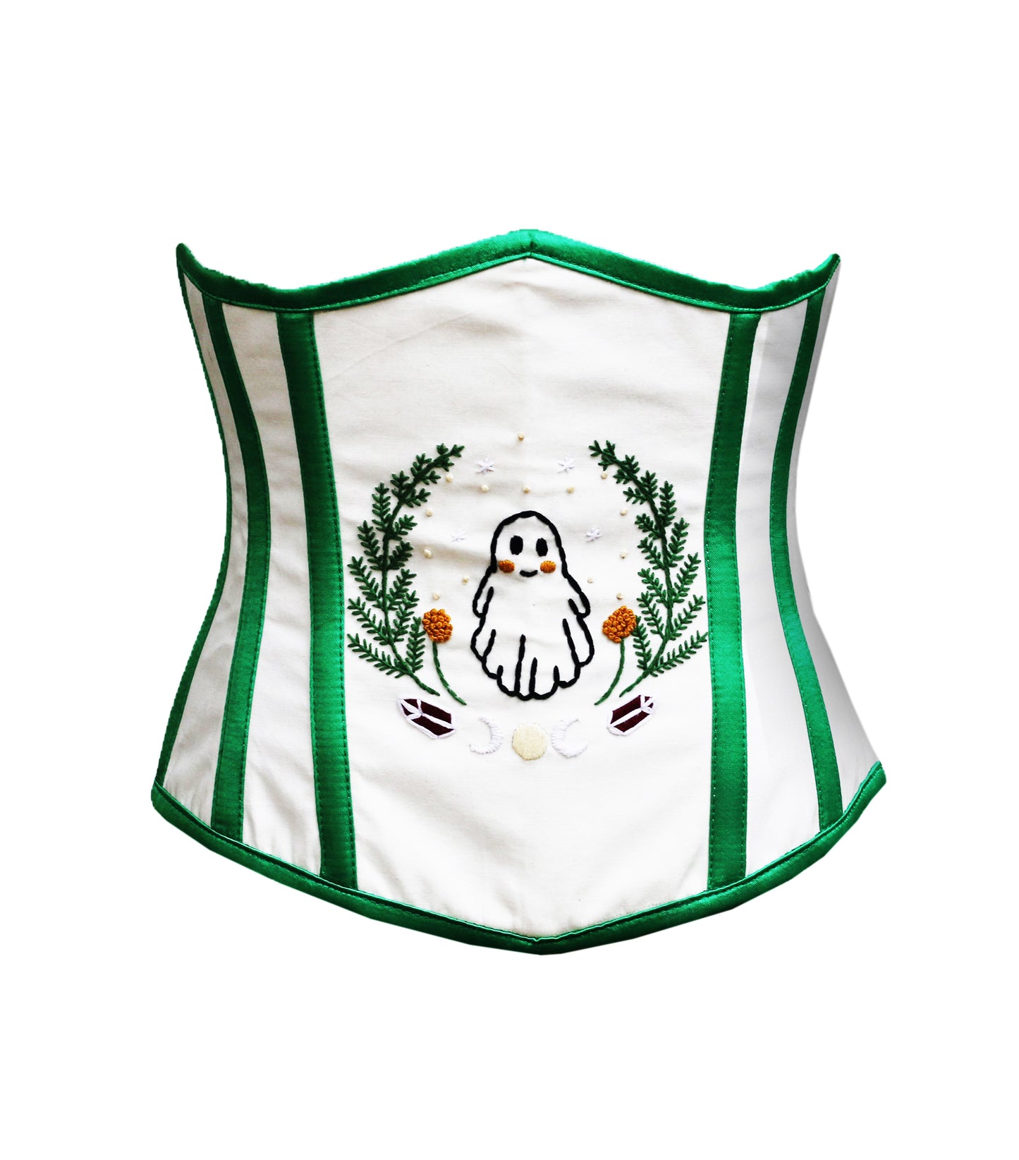 Ghost Embroidered waist reducing  underbust corset