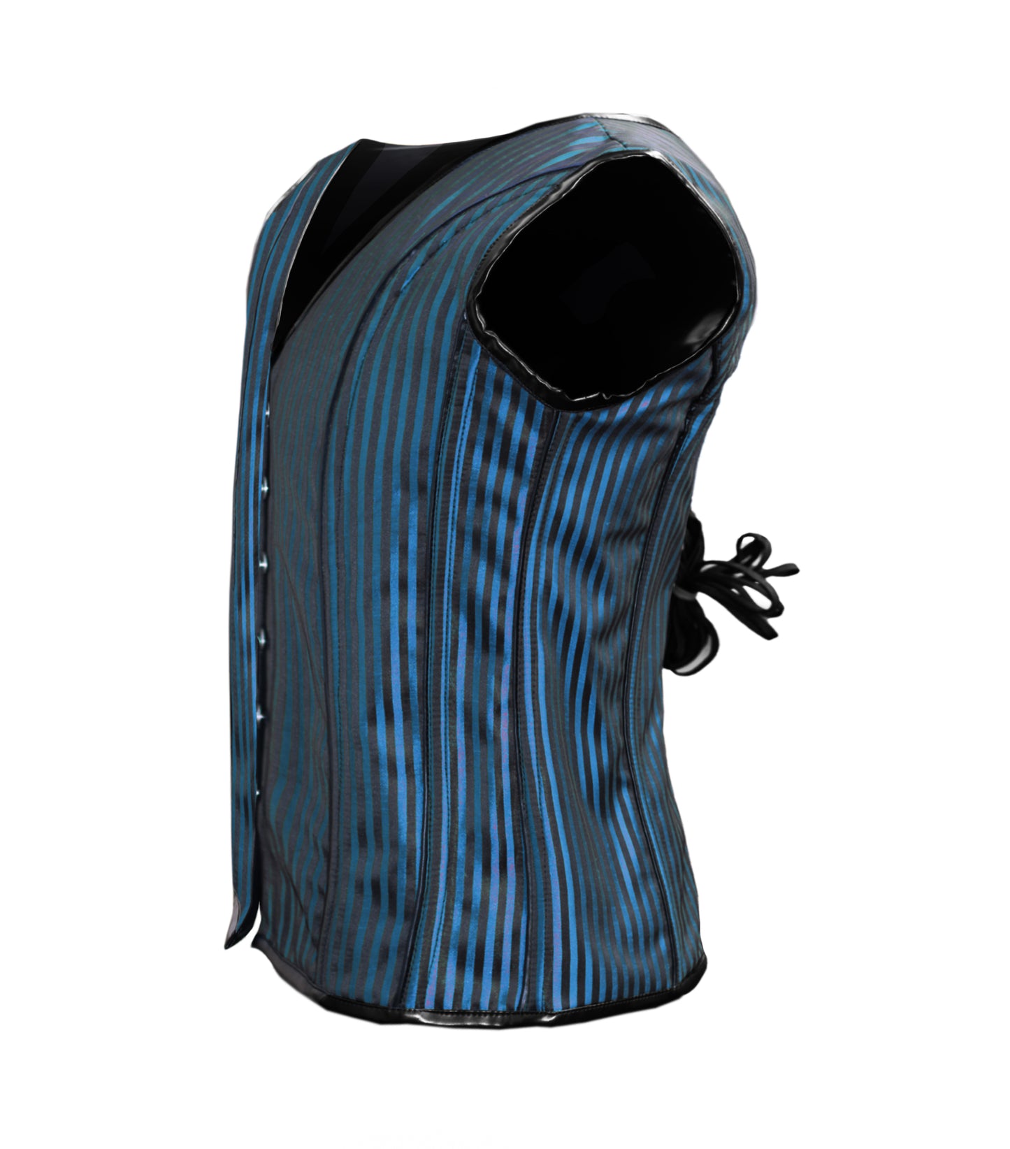 Blue Strip 600 Brocade Waist Reducing Overbust Men's Corset