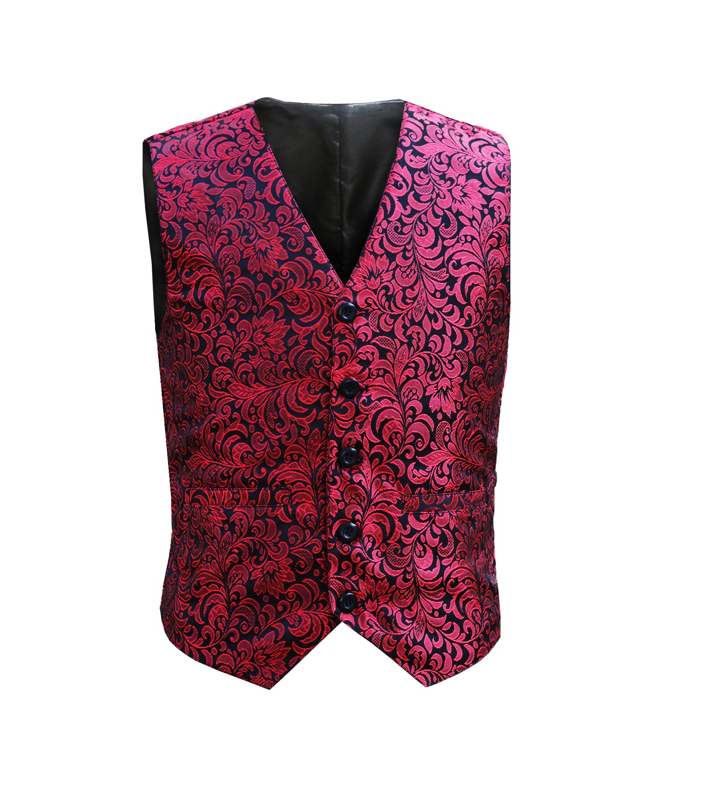 Red Brocade Men's Waist Coat