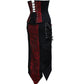 Red Brocade Black Suede Waist Reducing  Underbust Corset  Dress