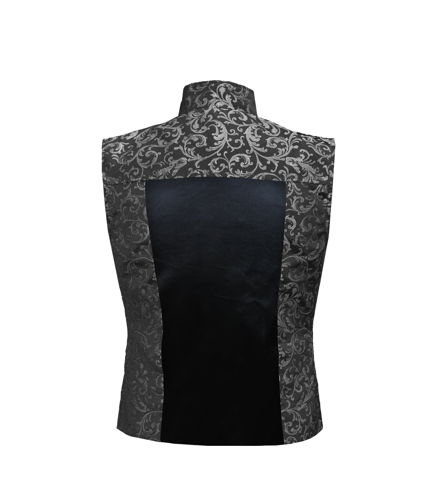 Black Silver Half Sleeve Casual Jacket
