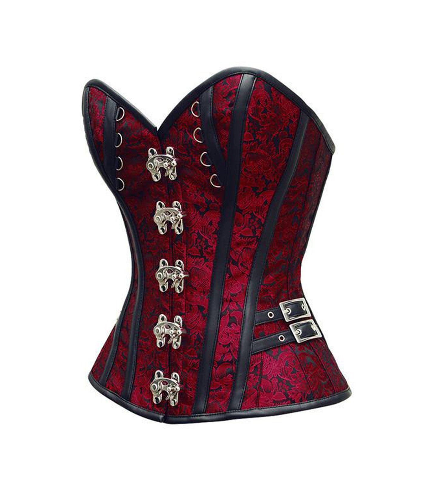 Red Black Broade Overbust Corset