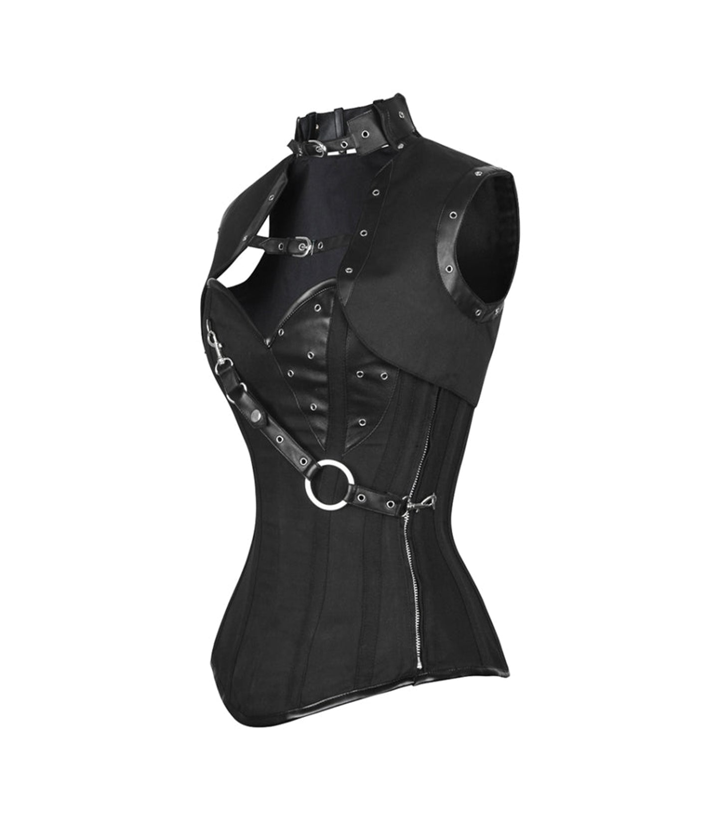 Black Cotton Overbust Corset