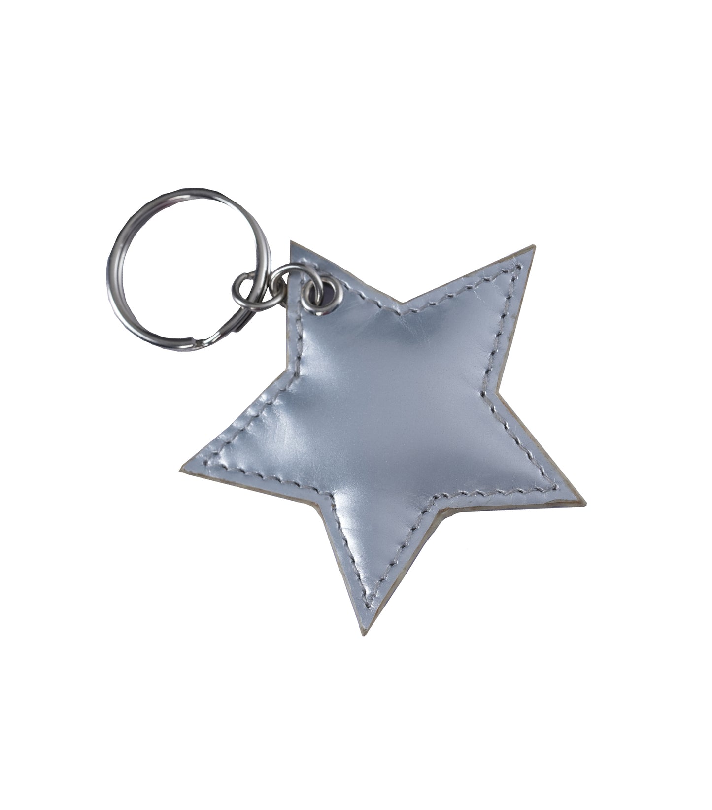 Groothandel Zilver PU Ster Sleutelhanger