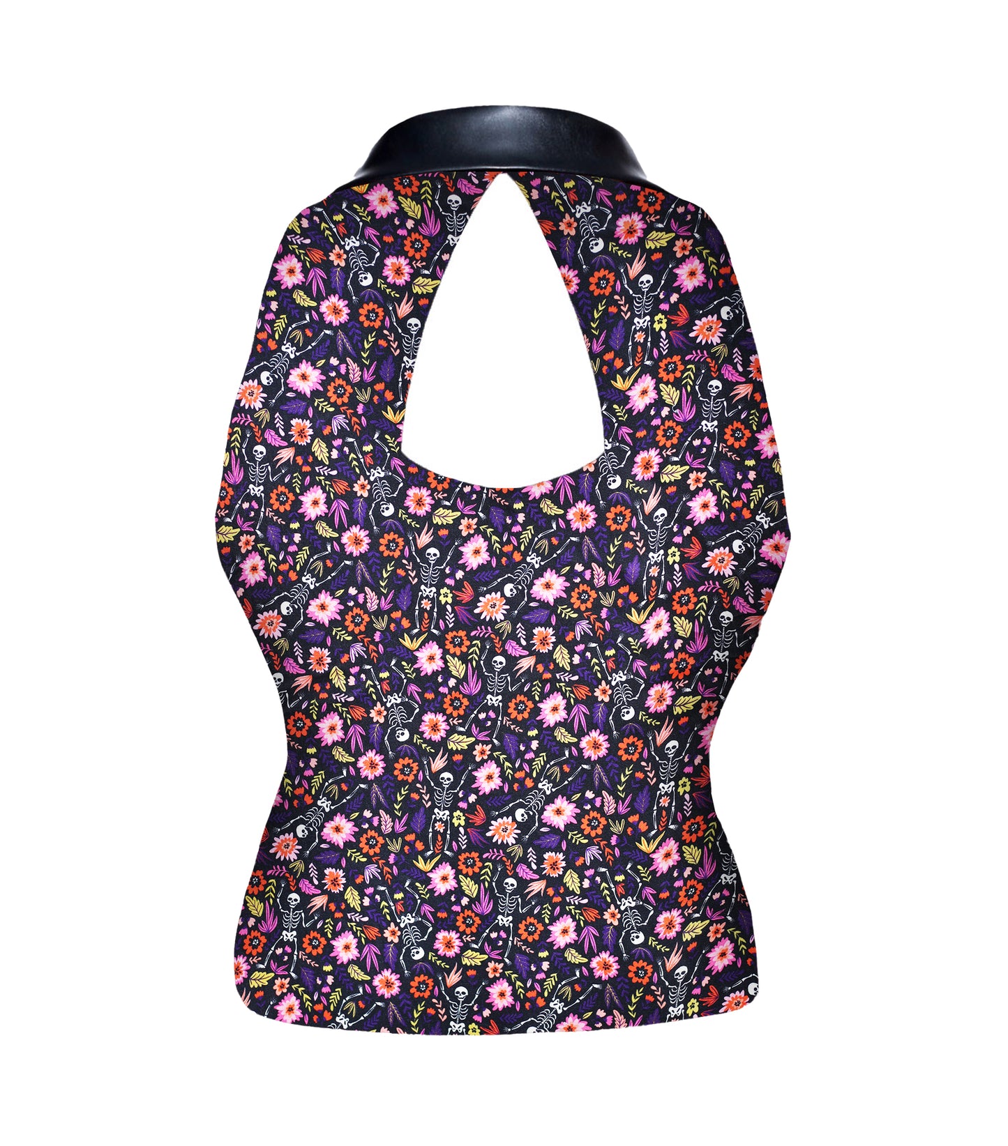 Camille Ikat Printed Fabric Notch Collar Waistcoat