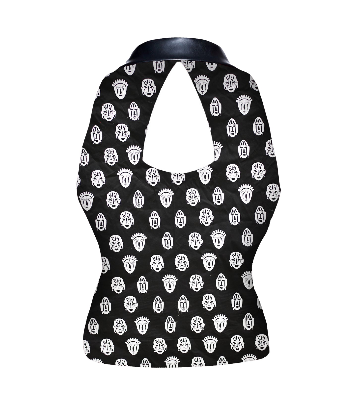Camille Tribal Printed Fabric Notch Collar Waistcoat