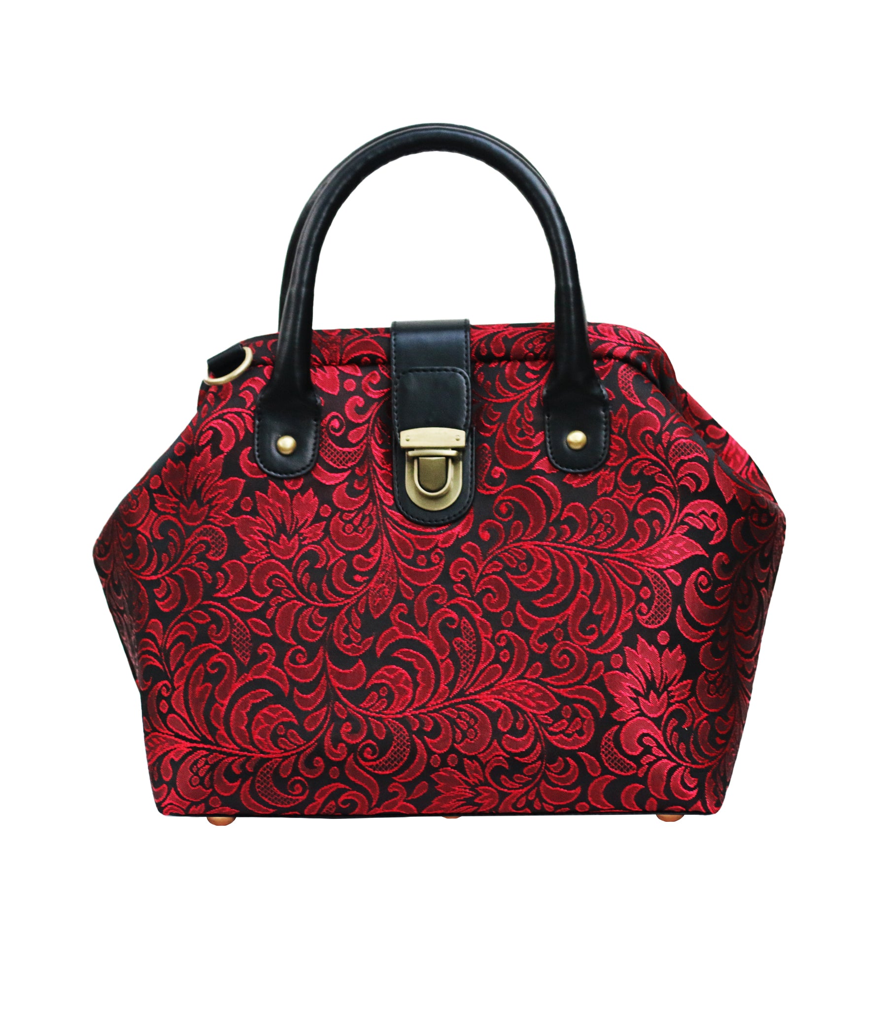麻ひもバッグ☆ブラックフリンジポンポン付き Mary Poppins Red Black Brocade Handbags – Wholesalenext