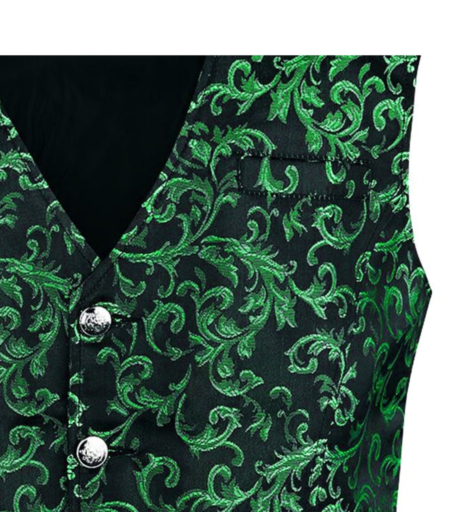 Classic Green-fueled Brocade Men's Waist Coat