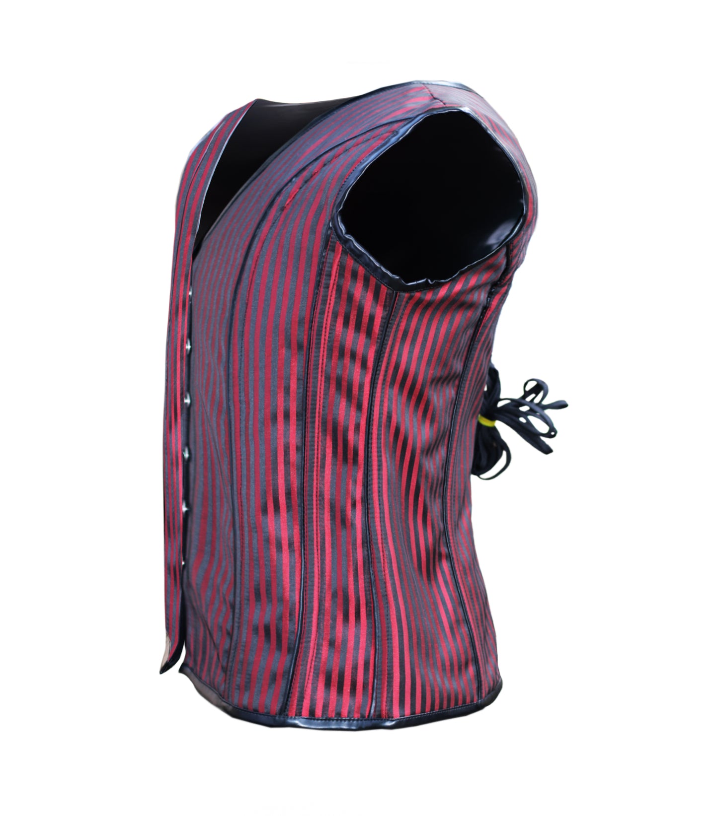Red Strip 600 Brocade Waist Reducing Overbust Men's Corset