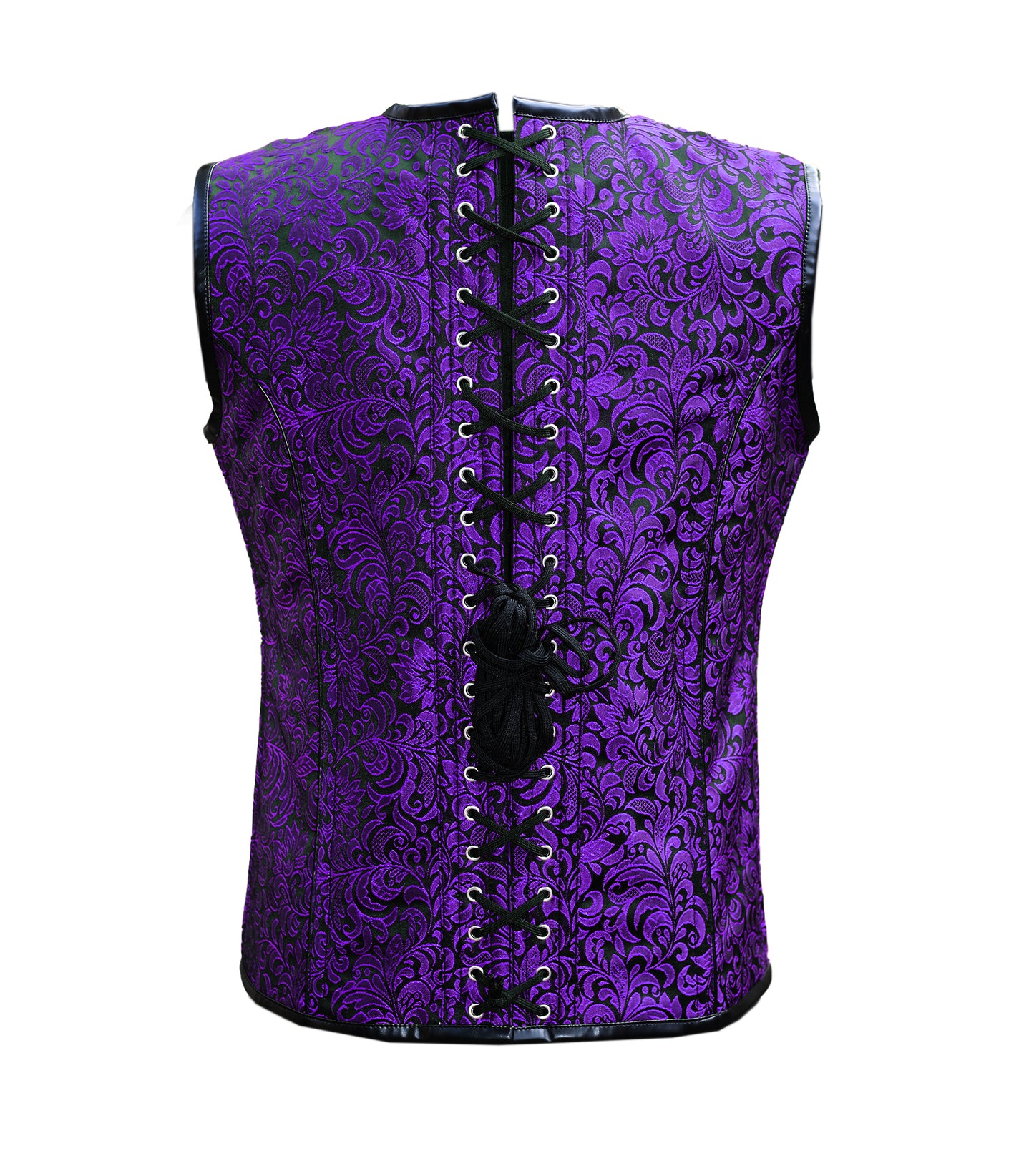 Purple Vc200 Brocade Waist Reducing Overbust Men's Corset