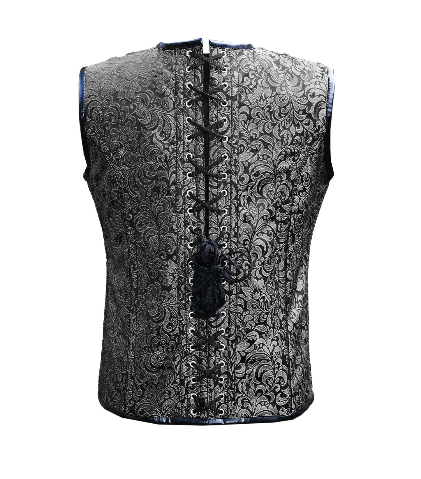 Silver Vc200 Brocade Waist Reducing Overbust Men's Corset