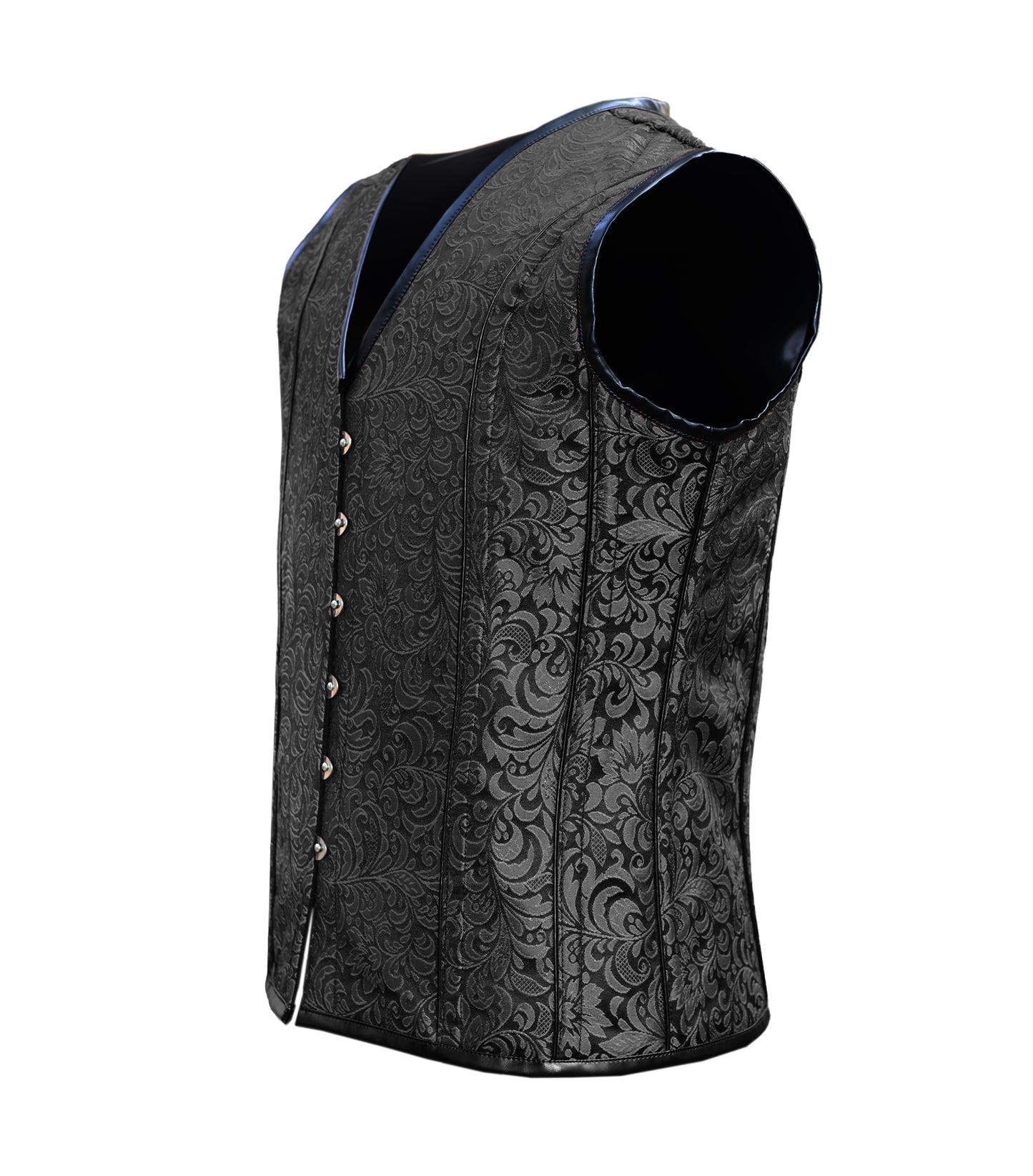 Silver Vc200 Brocade Waist Reducing Overbust Men's Corset