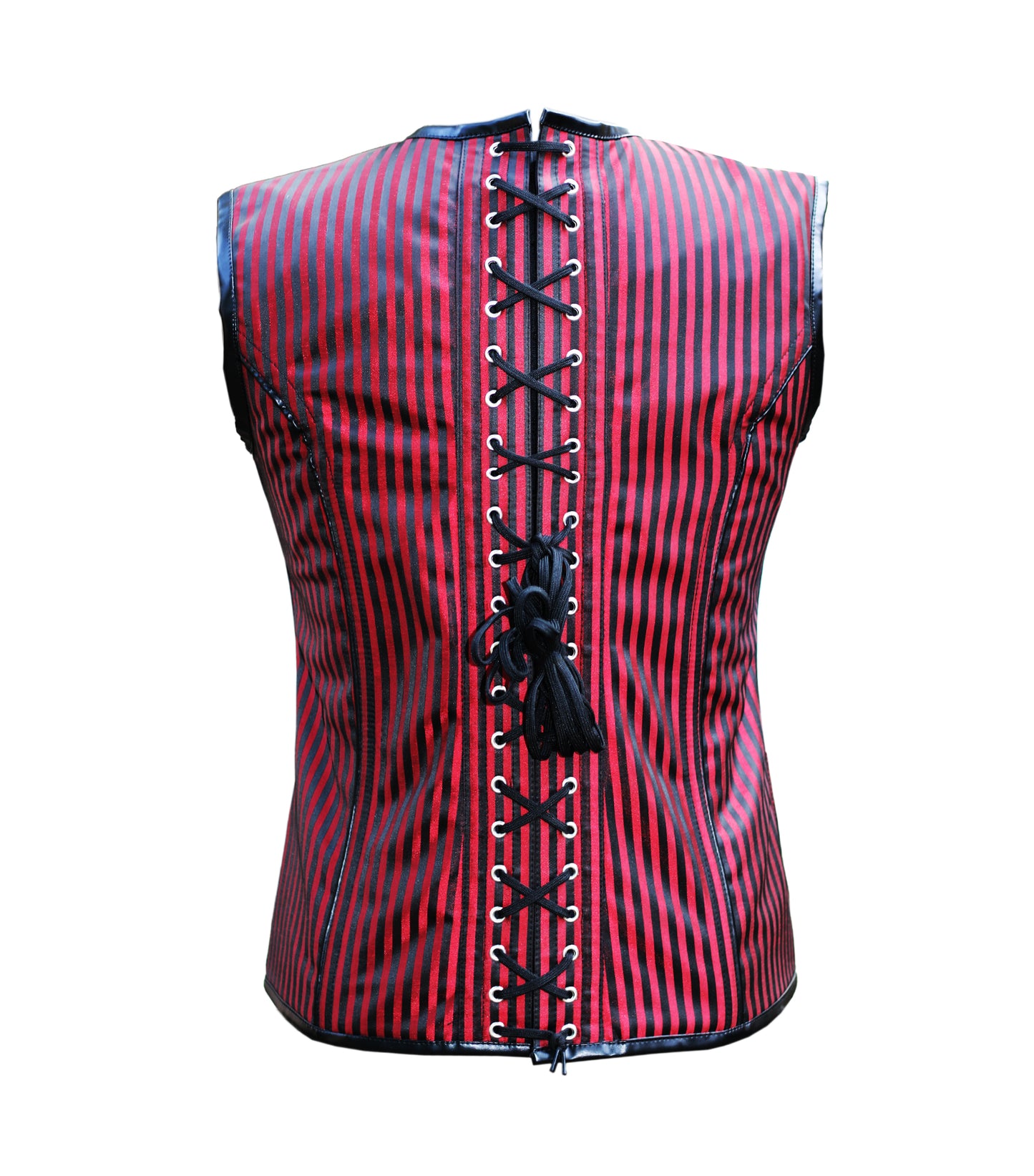 Red Strip 600 Brocade Waist Reducing Overbust Men's Corset