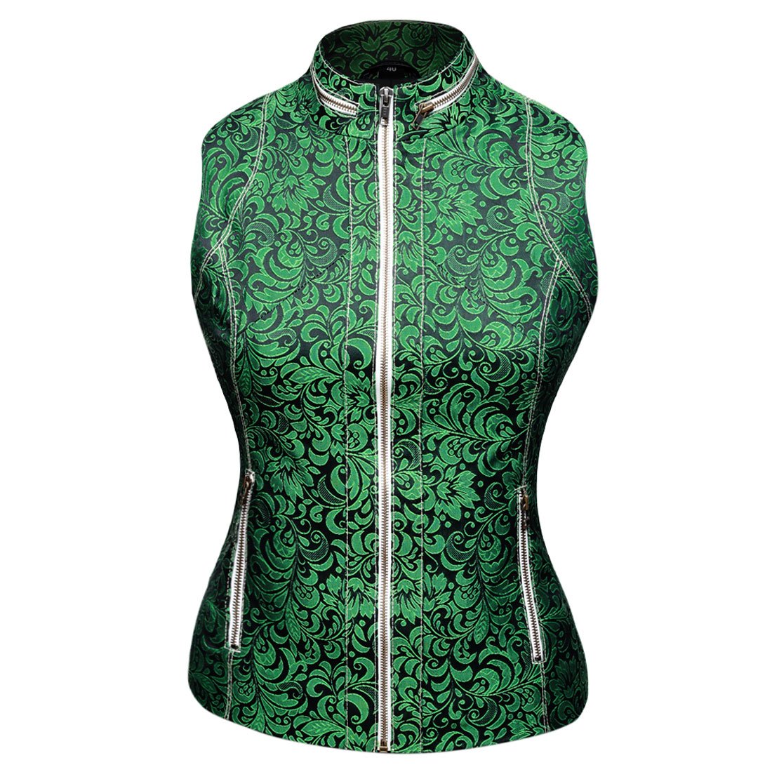 Celestine Sleeveless Jacquard Jacket - Corset Revolution