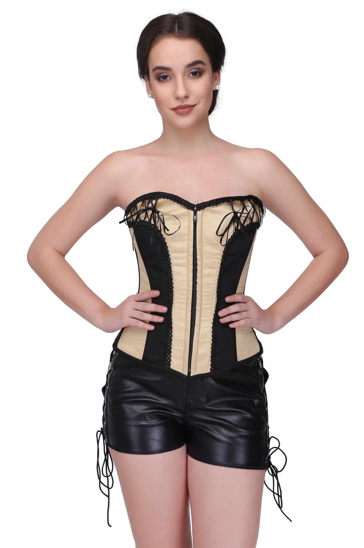 Black_Nude Fashion Overbust Corset - Corset Revolution