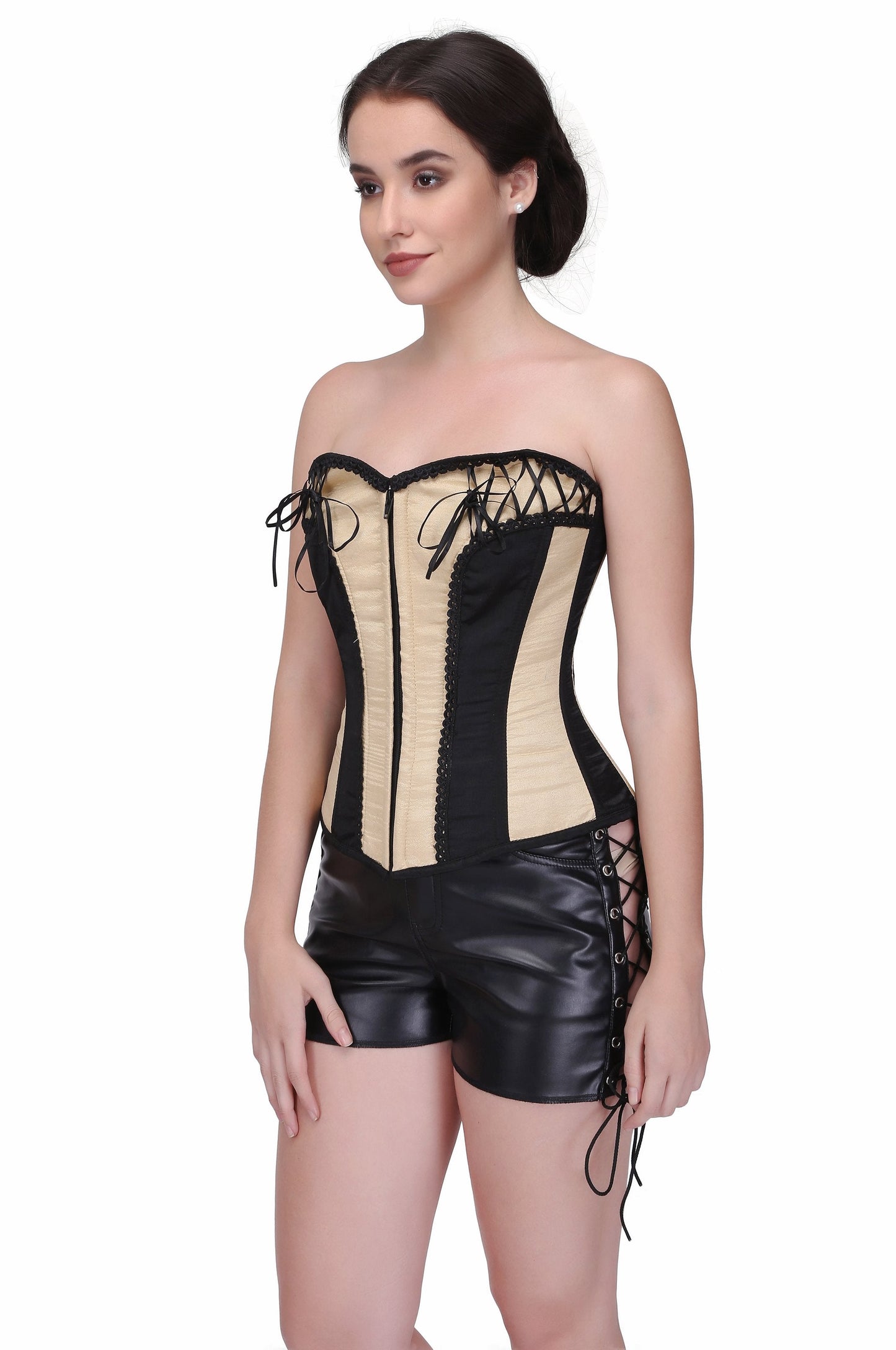 Black_Nude Fashion Overbust Corset - Corset Revolution