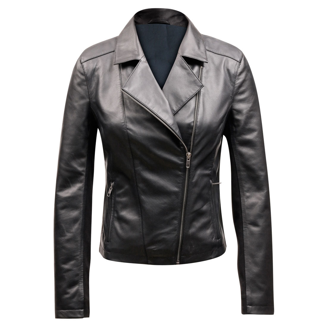Evan Black Women's Sheep Napa Genuine Leather Jacket - Corset Revolution