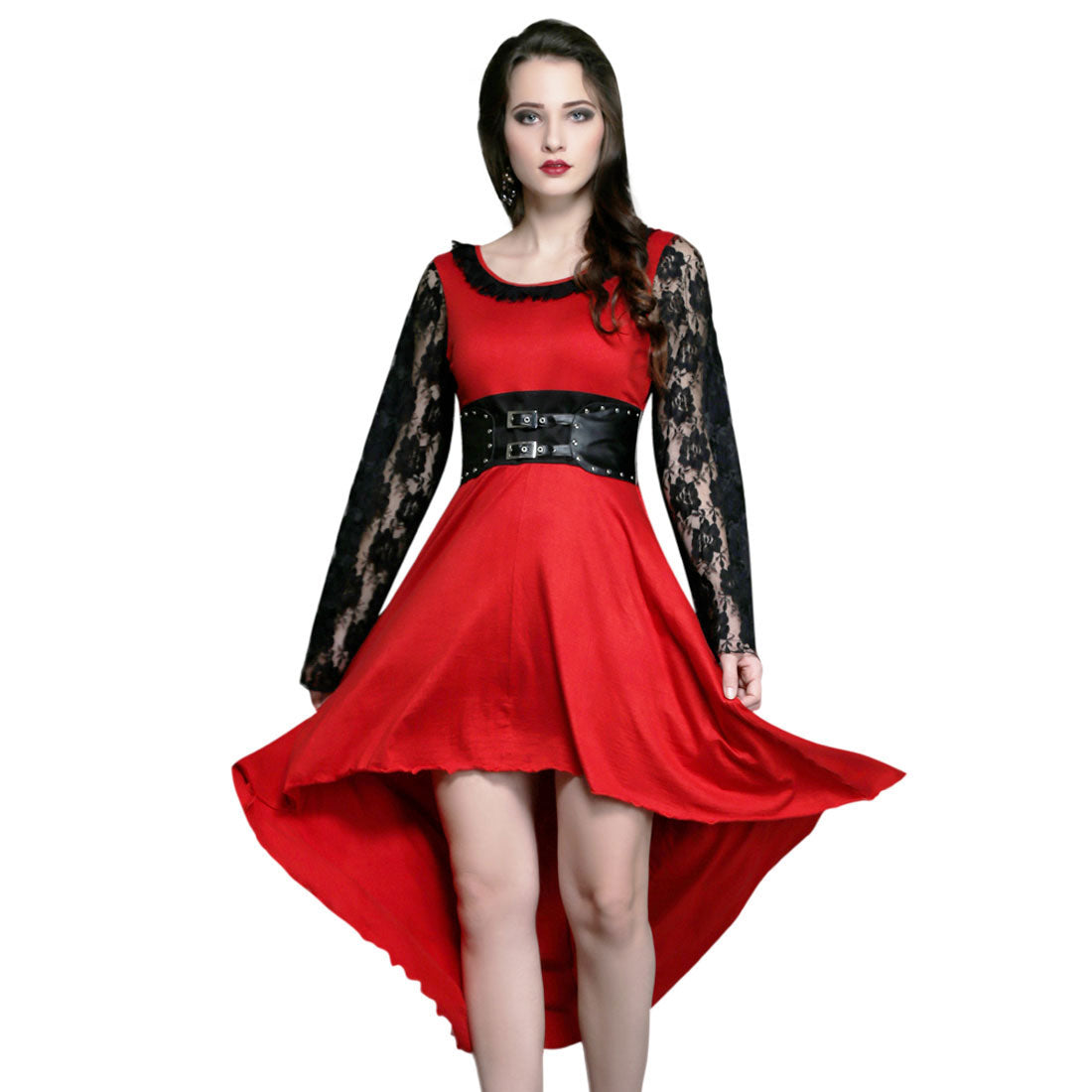 Gisella Black Red Gothic Dress - Corset Revolution