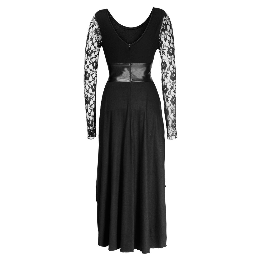 Jacquie Black Round Neck Gothic Dress - Corset Revolution