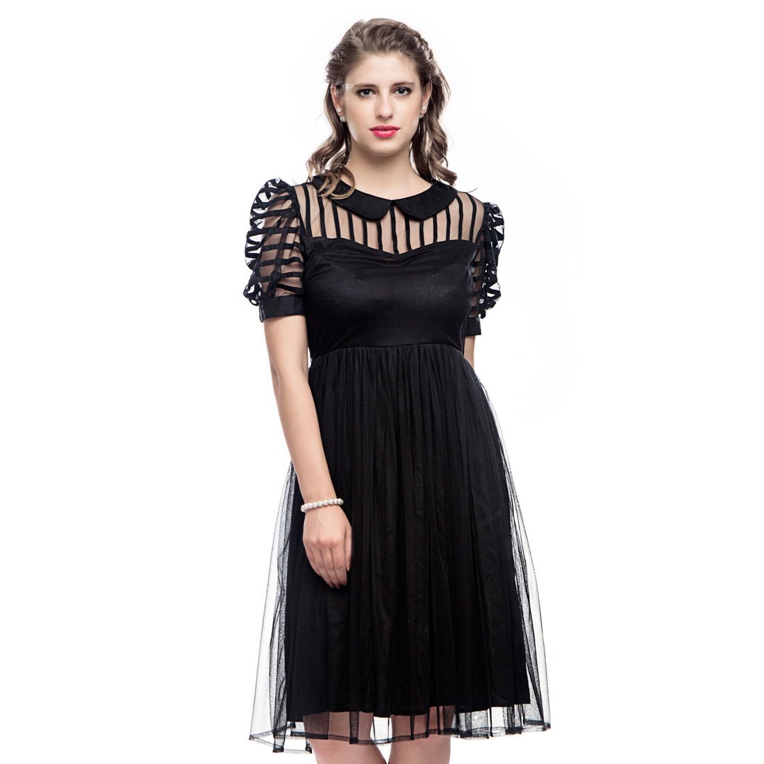 Elvira Black Sheer Dress - Corset Revolution