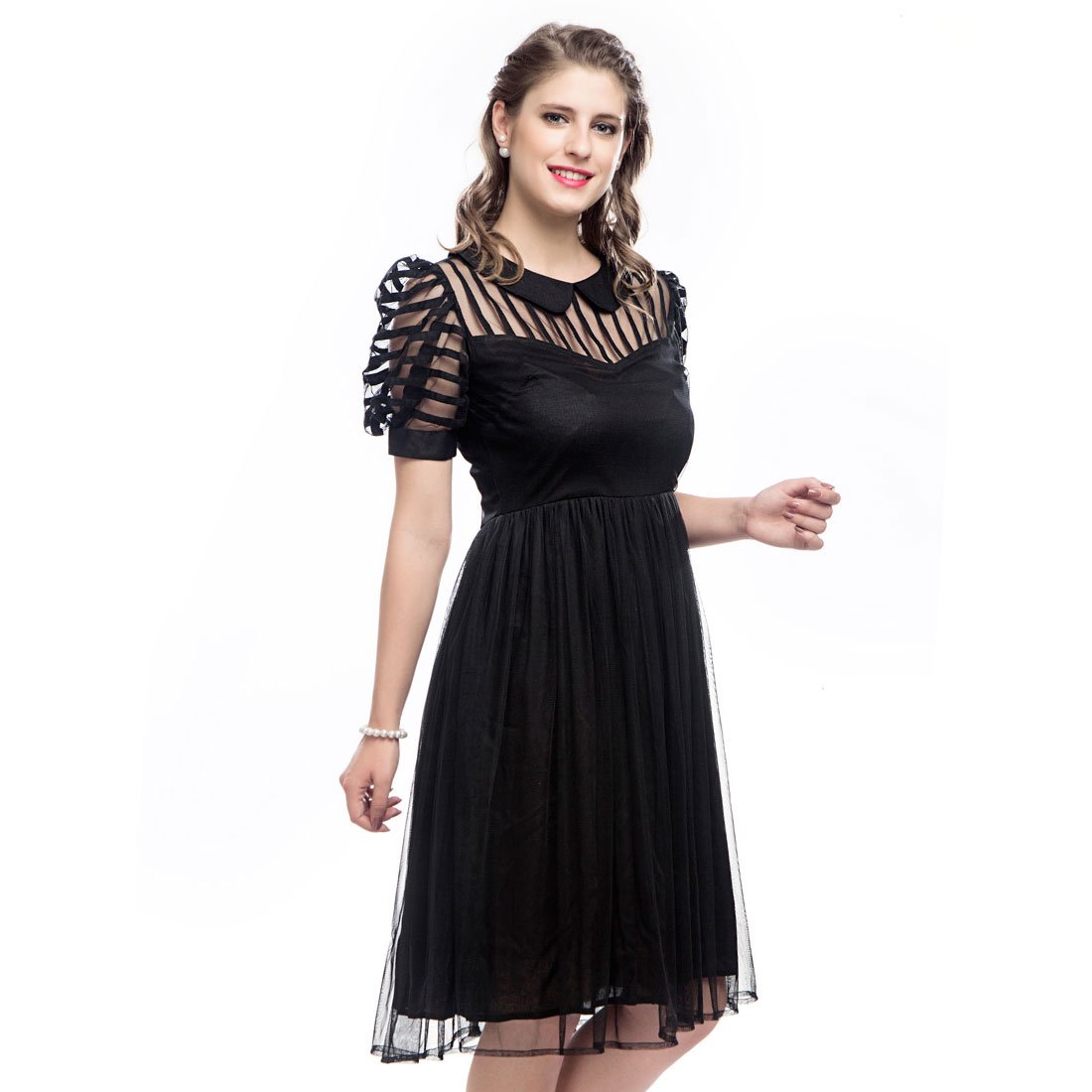 Elvira Black Sheer Dress - Corset Revolution