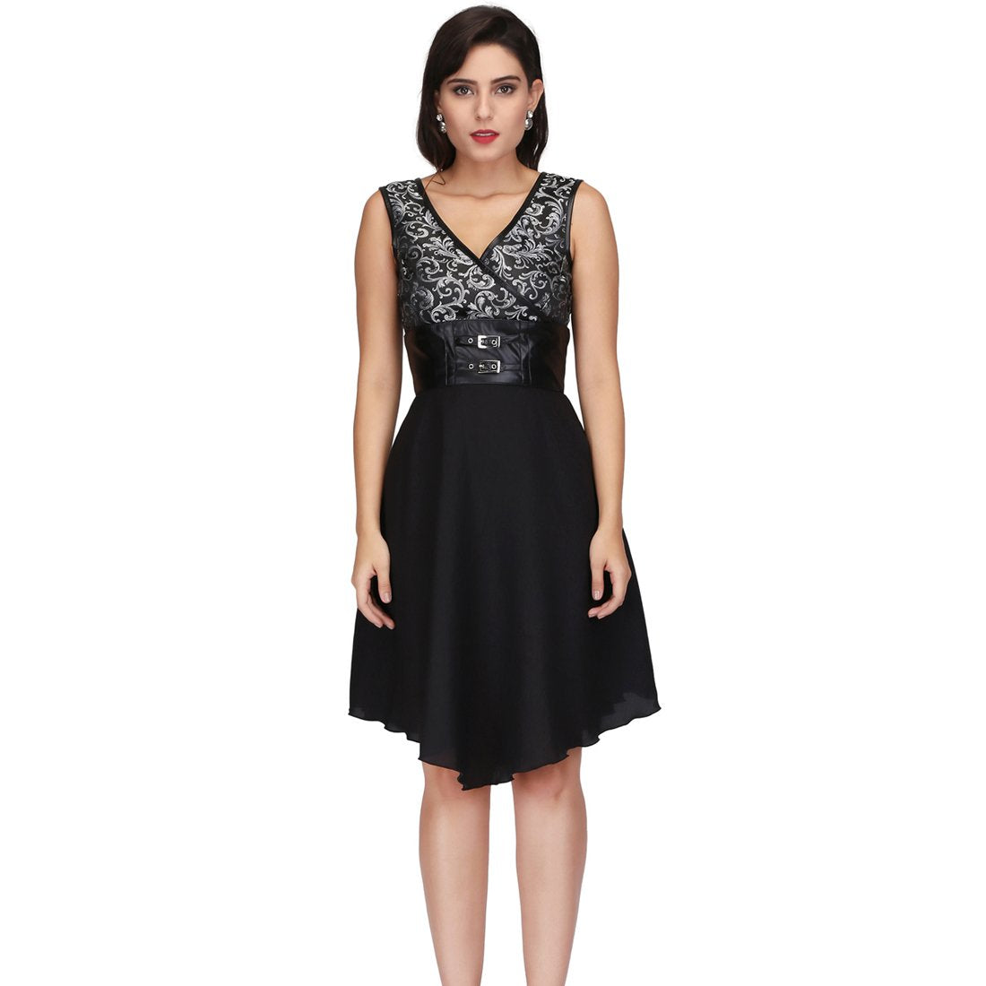 Black Silver Women's Gothic Dress - Corset Revolution