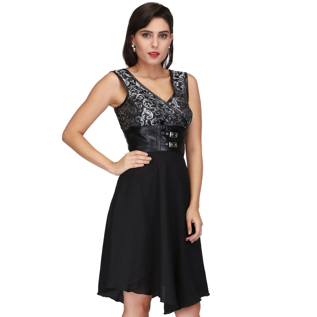 Black Silver Women's Gothic Dress - Corset Revolution