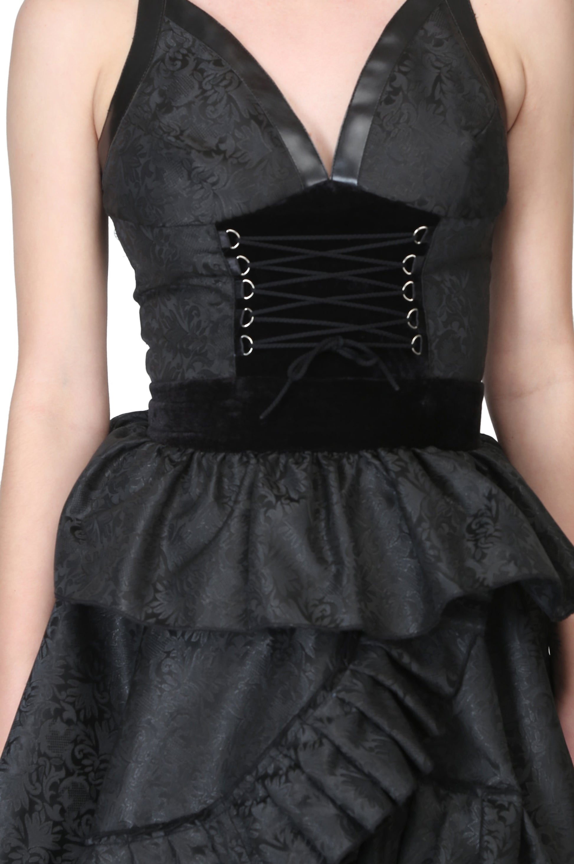 Black Brocade Gothic Dress - Corset Revolution