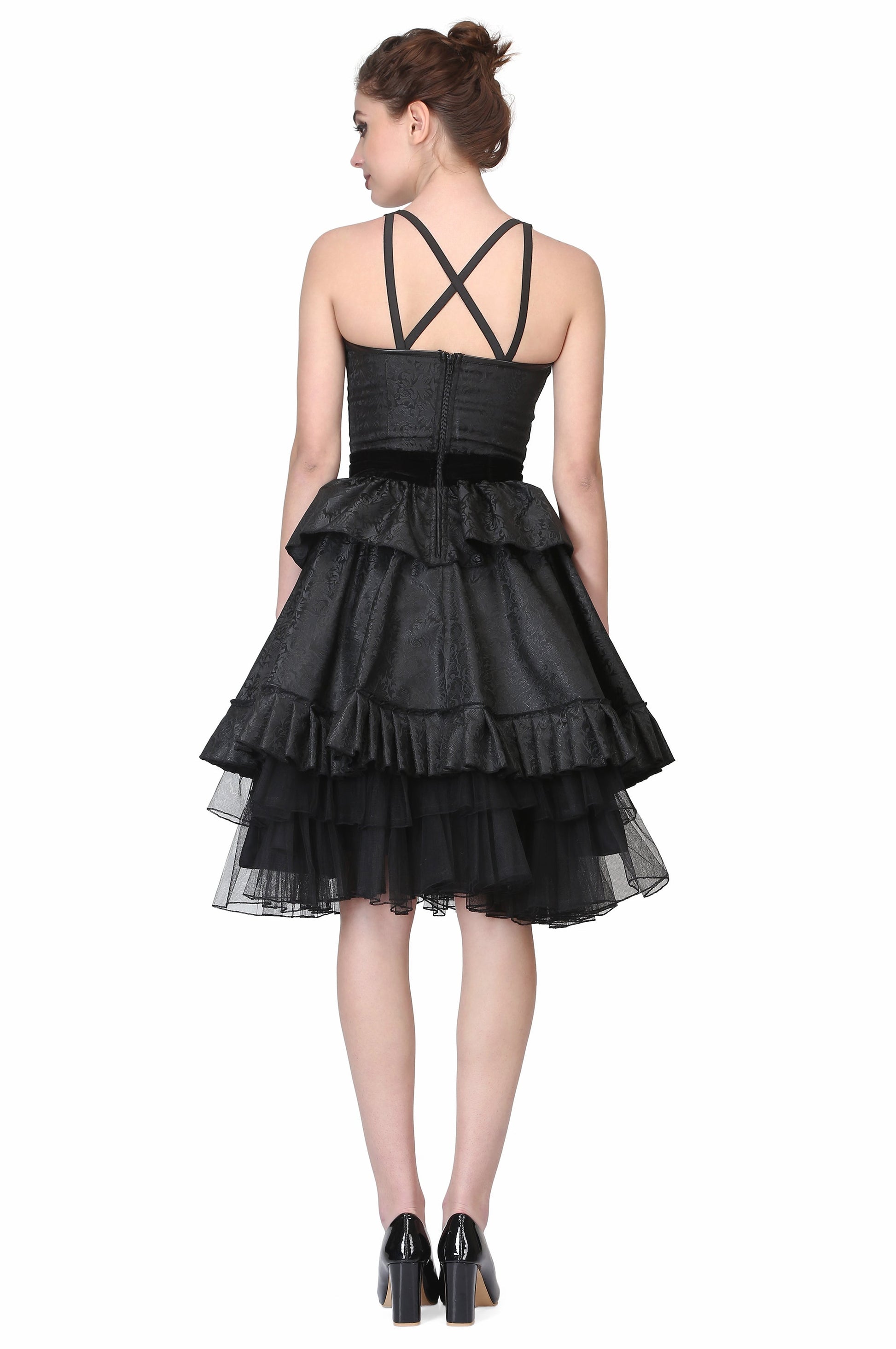 Black Brocade Gothic Dress - Corset Revolution